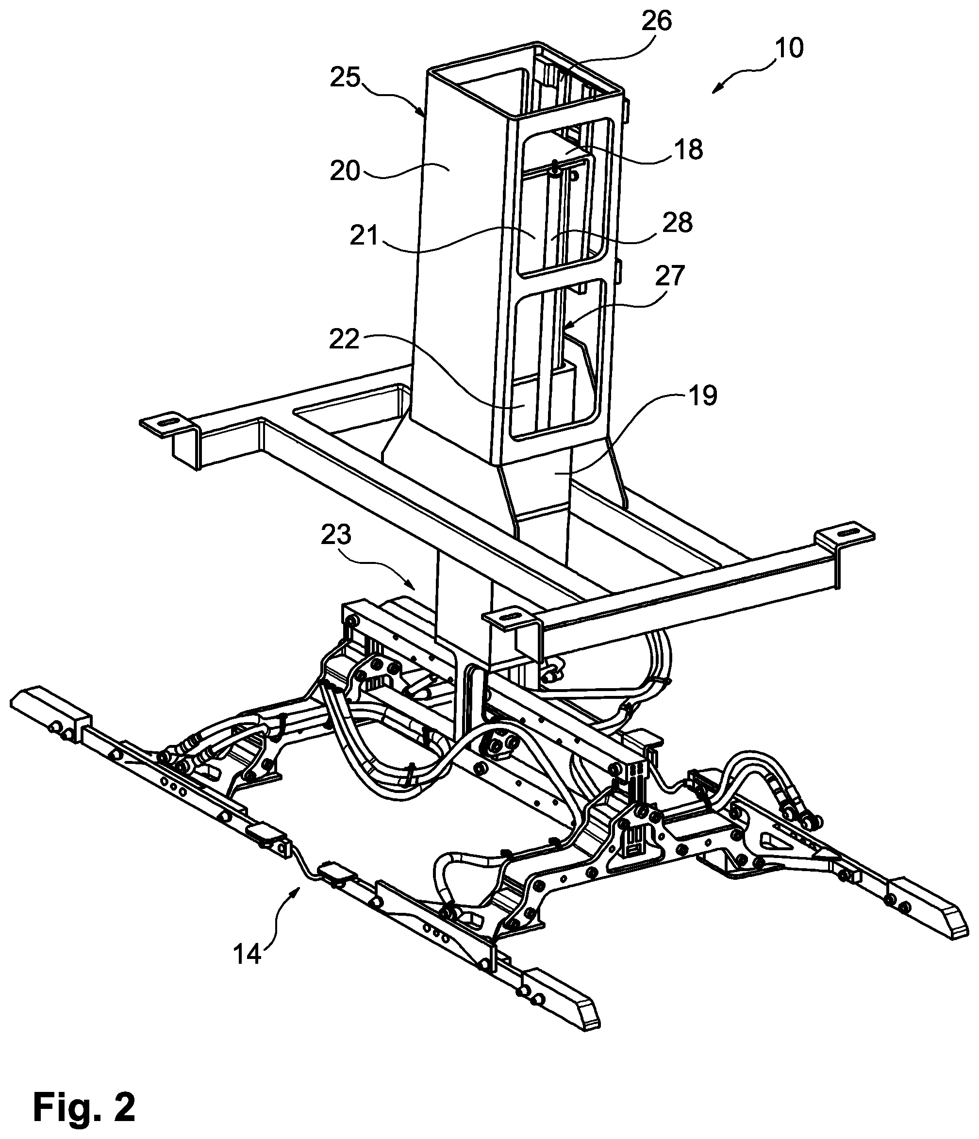 Patent US12508928 Figure 2 – Positioning unit for a charging station, and method for making contact