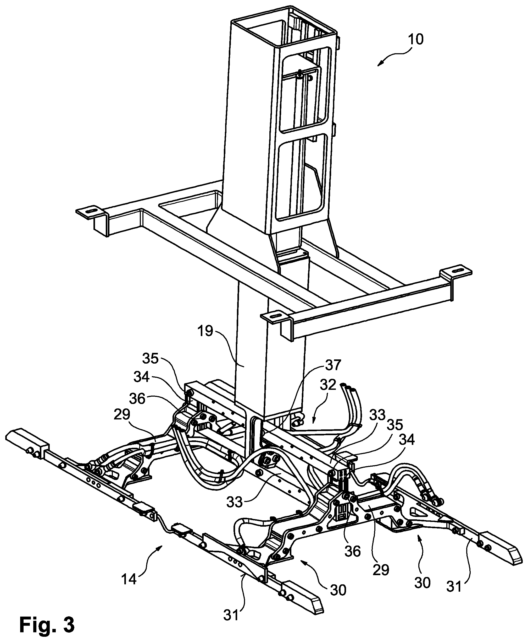 Patent US12508928 Figure 3 – Positioning unit for a charging station, and method for making contact