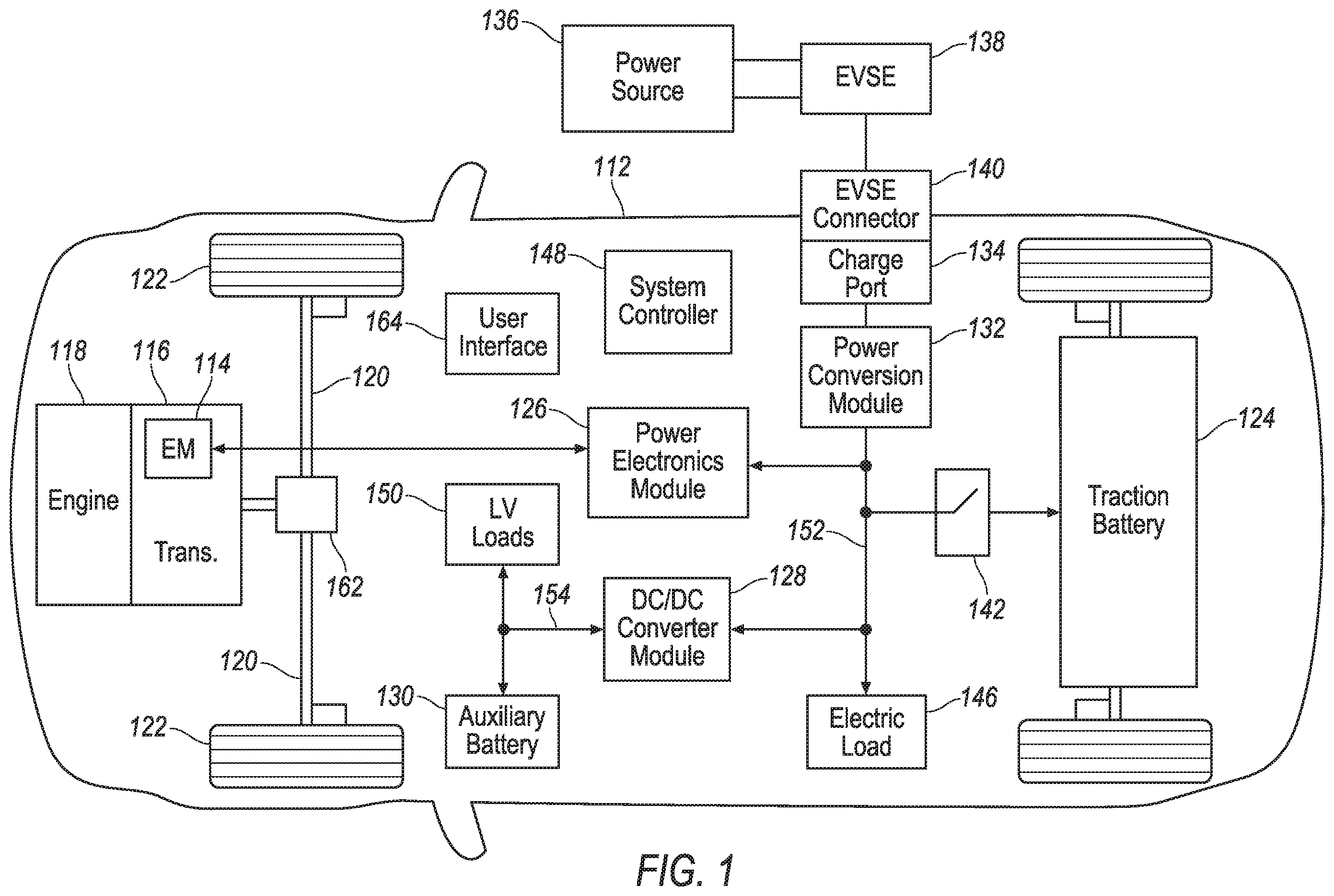 Patent US12508939 Figure 1 – Bidirectional electric vehicle charging system