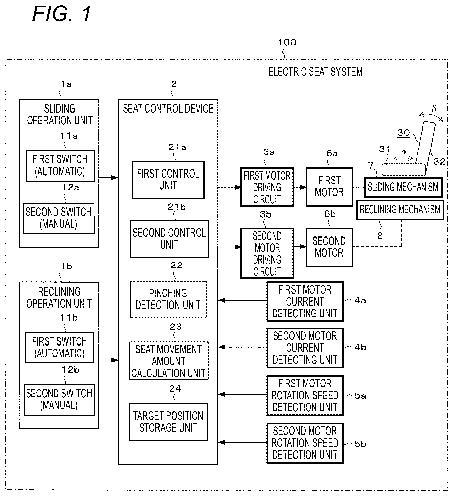 Patent US12508953 — Seat control device and seat control method — Figure 1