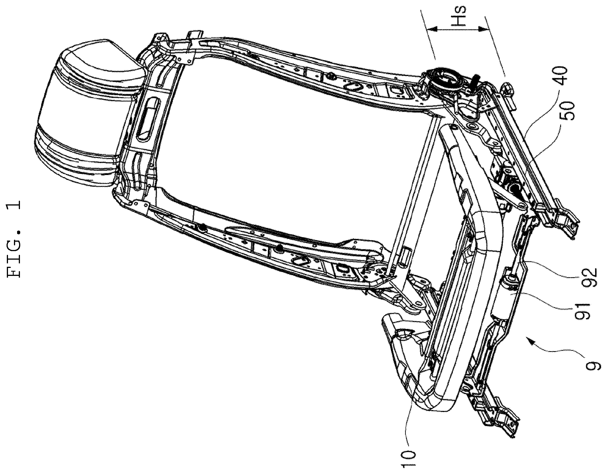Patent US12508956 Figure 1 – Seat moving apparatus for vehicle