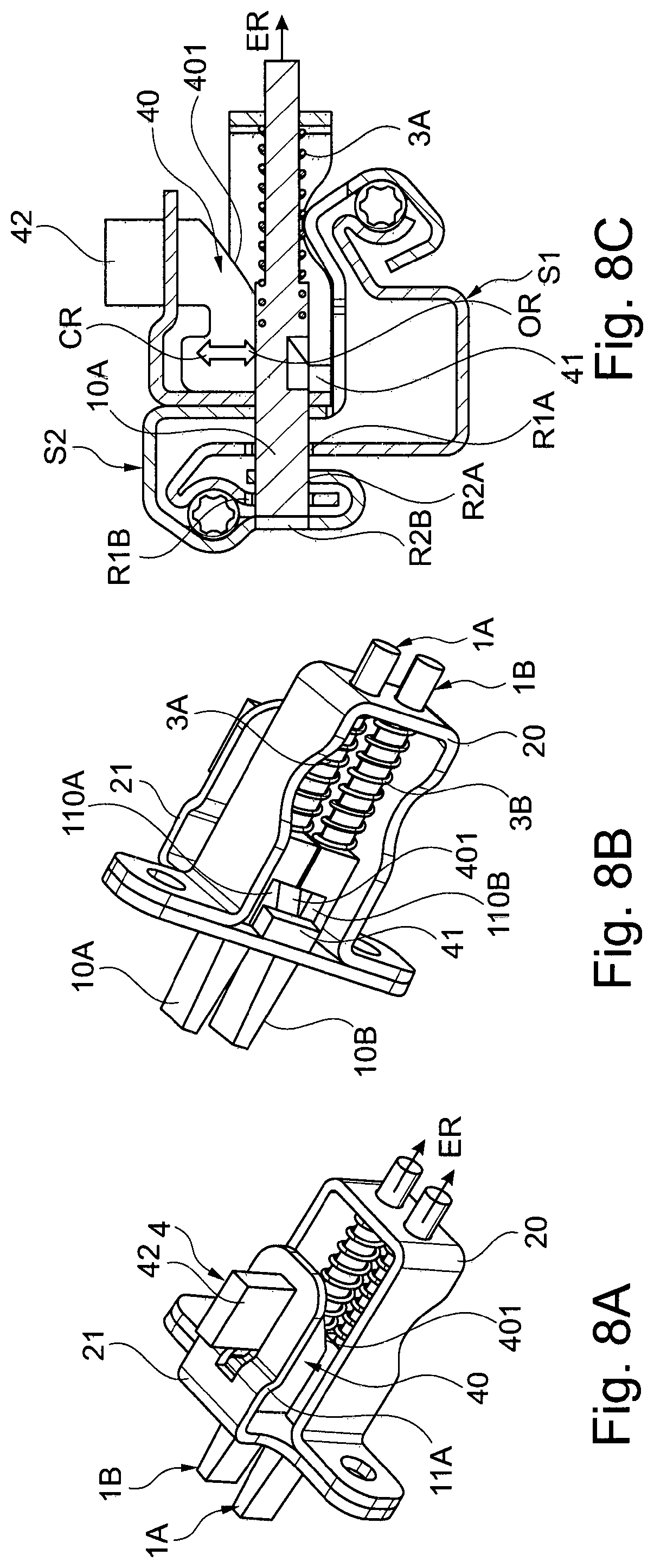 Patent US12508957 Figure 8 – Locking device for a vehicle seat, comprising a securing section that secures a locking element in a locking position in a positive manner