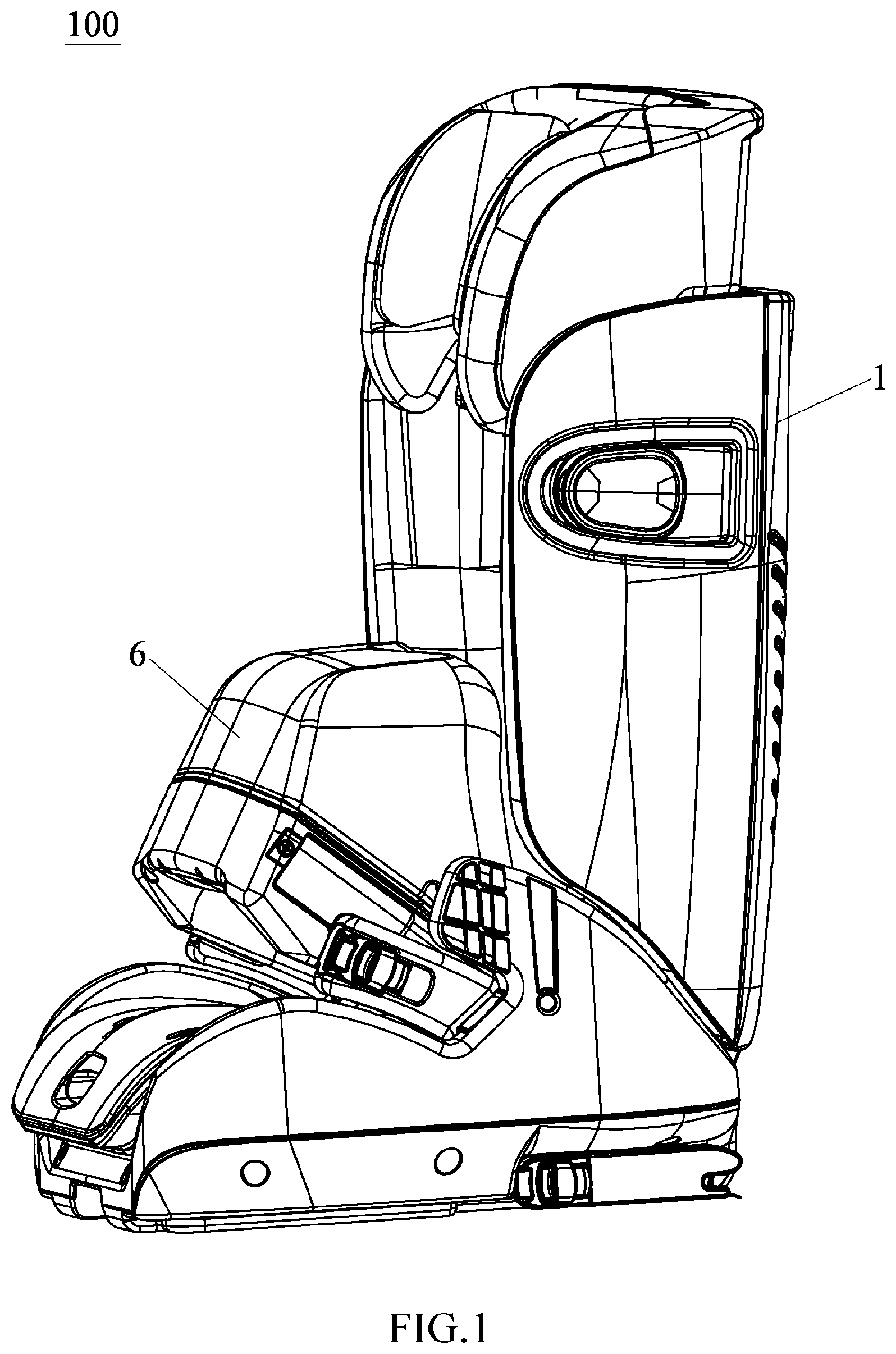 Patent US12508959 Figure 1 – Child safety seat