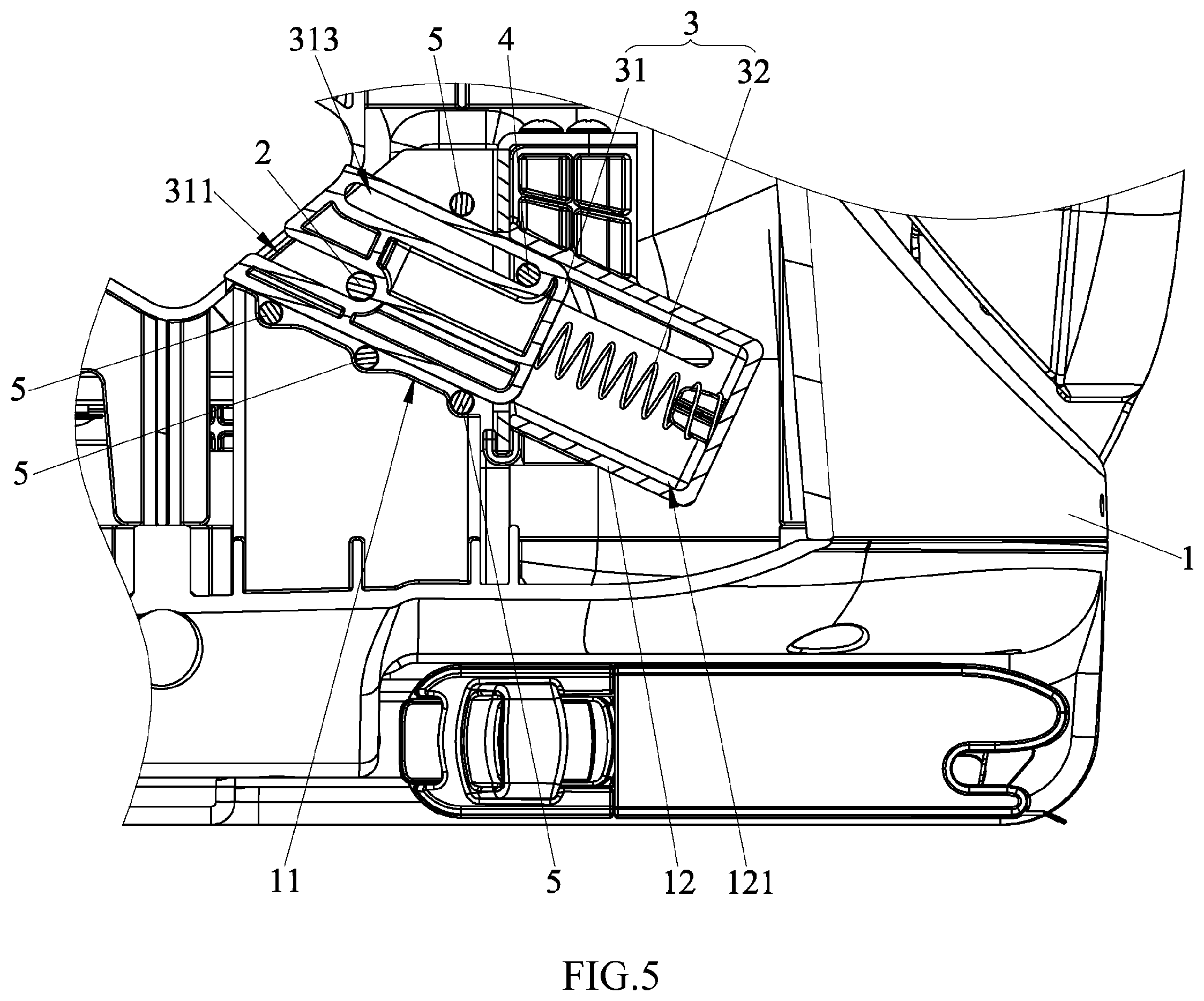 Patent US12508959 Figure 5 – Child safety seat