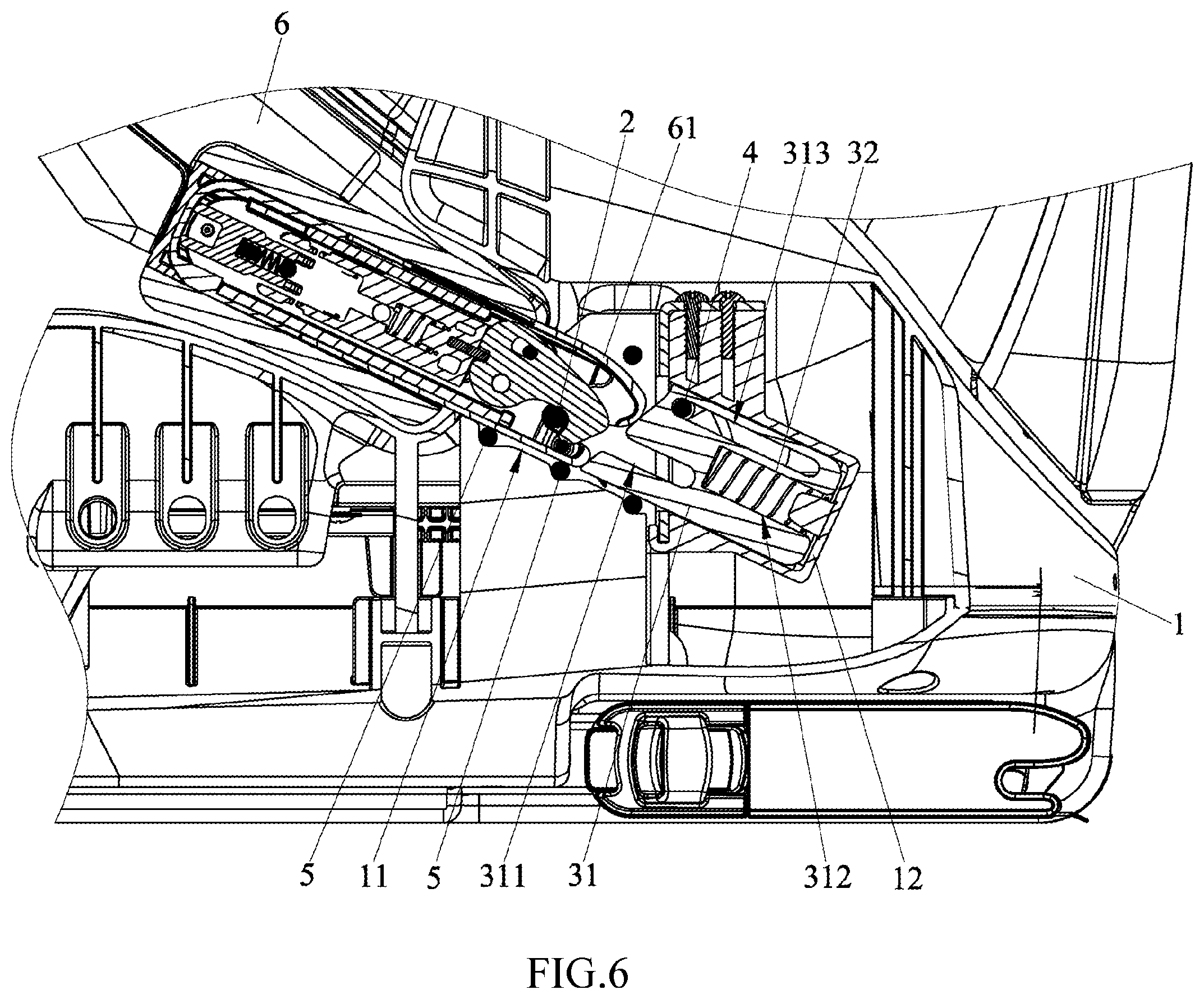 Patent US12508959 Figure 6 – Child safety seat