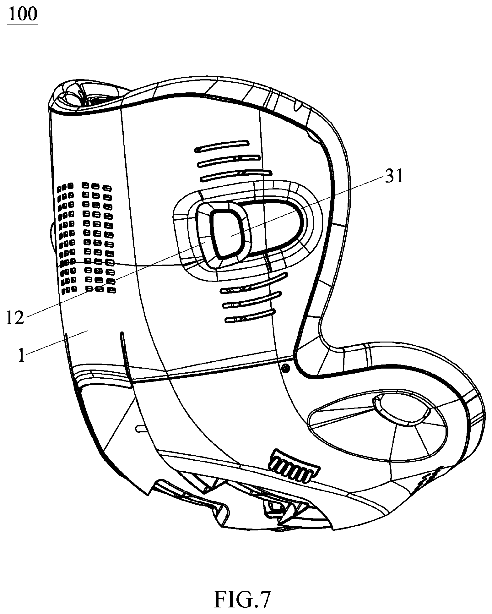 Patent US12508959 Figure 7 – Child safety seat