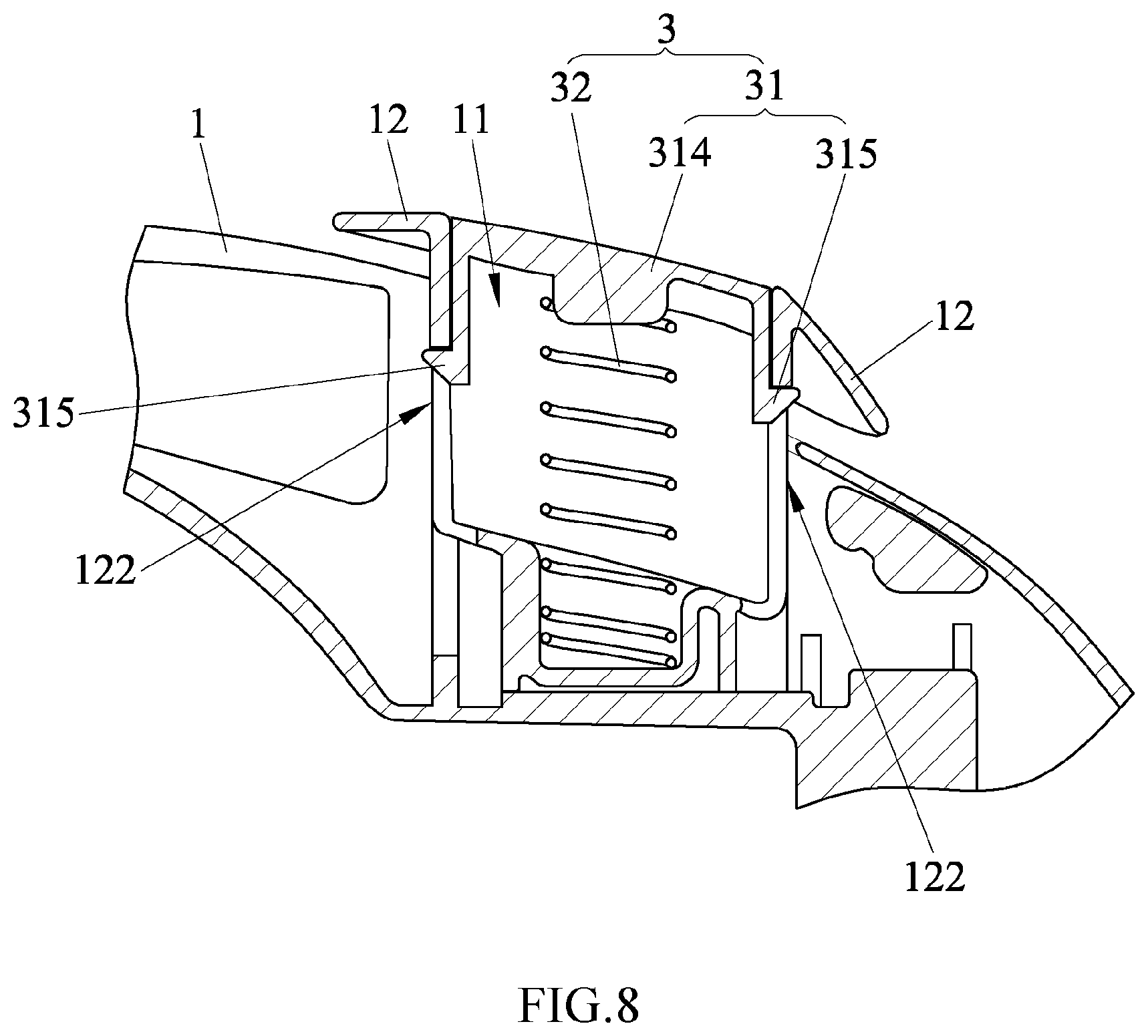 Patent US12508959 Figure 8 – Child safety seat