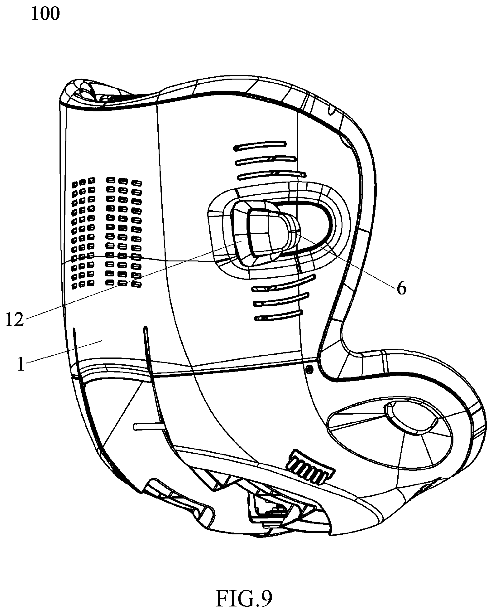 Patent US12508959 Figure 9 – Child safety seat