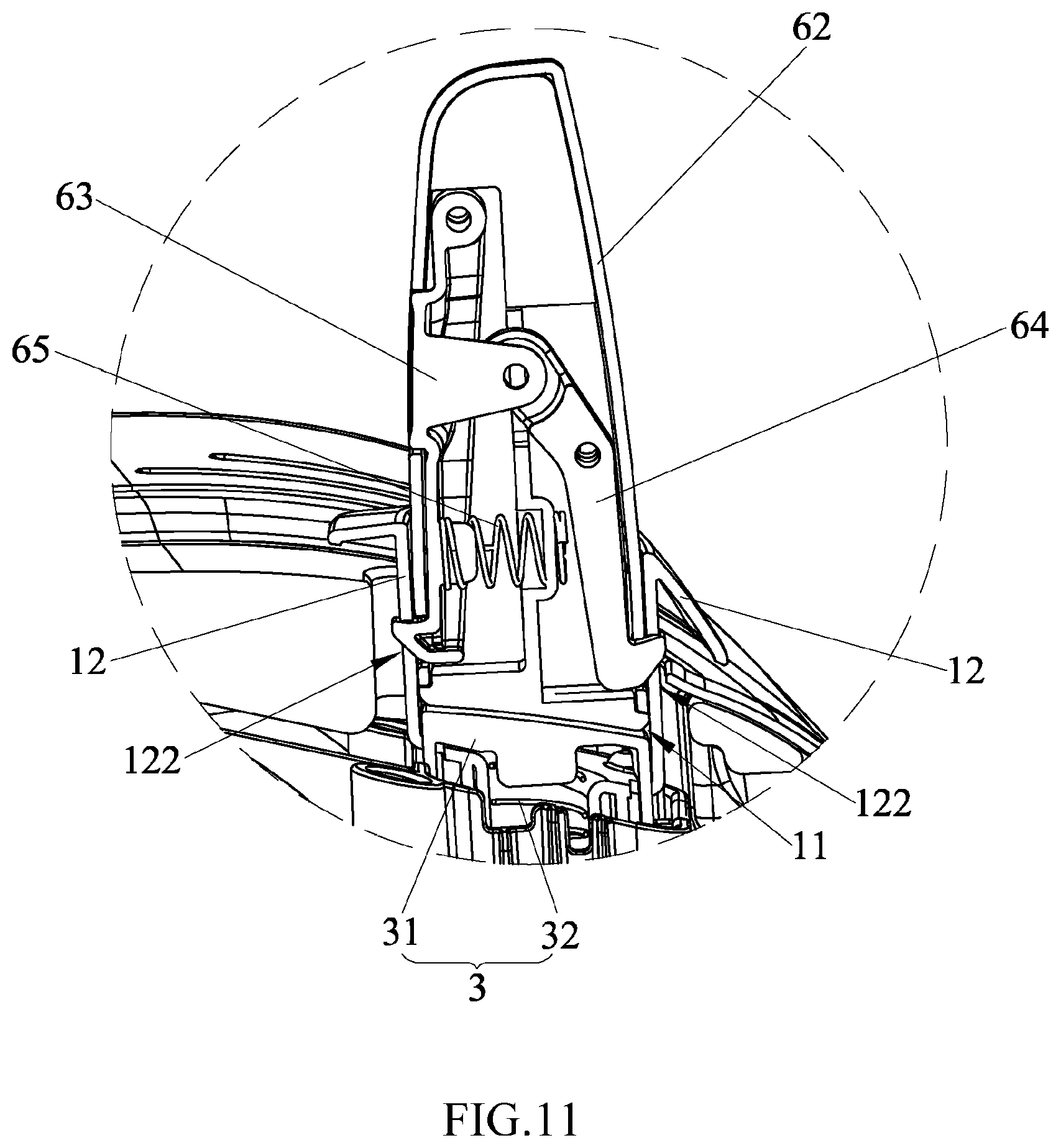 Patent US12508959 Figure 11 – Child safety seat