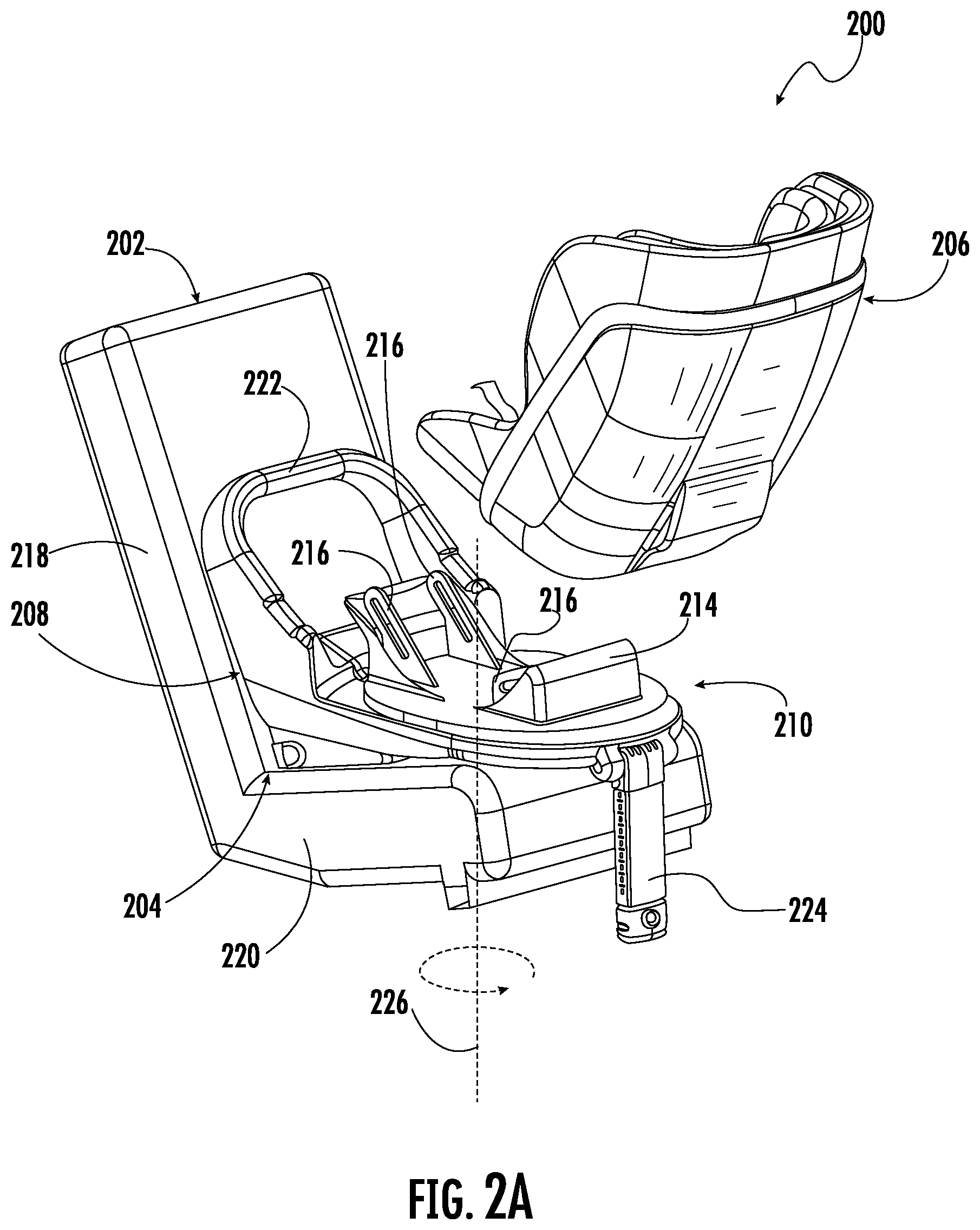 Patent US12508960 Figure 2 – Slide out child vehicle seat system