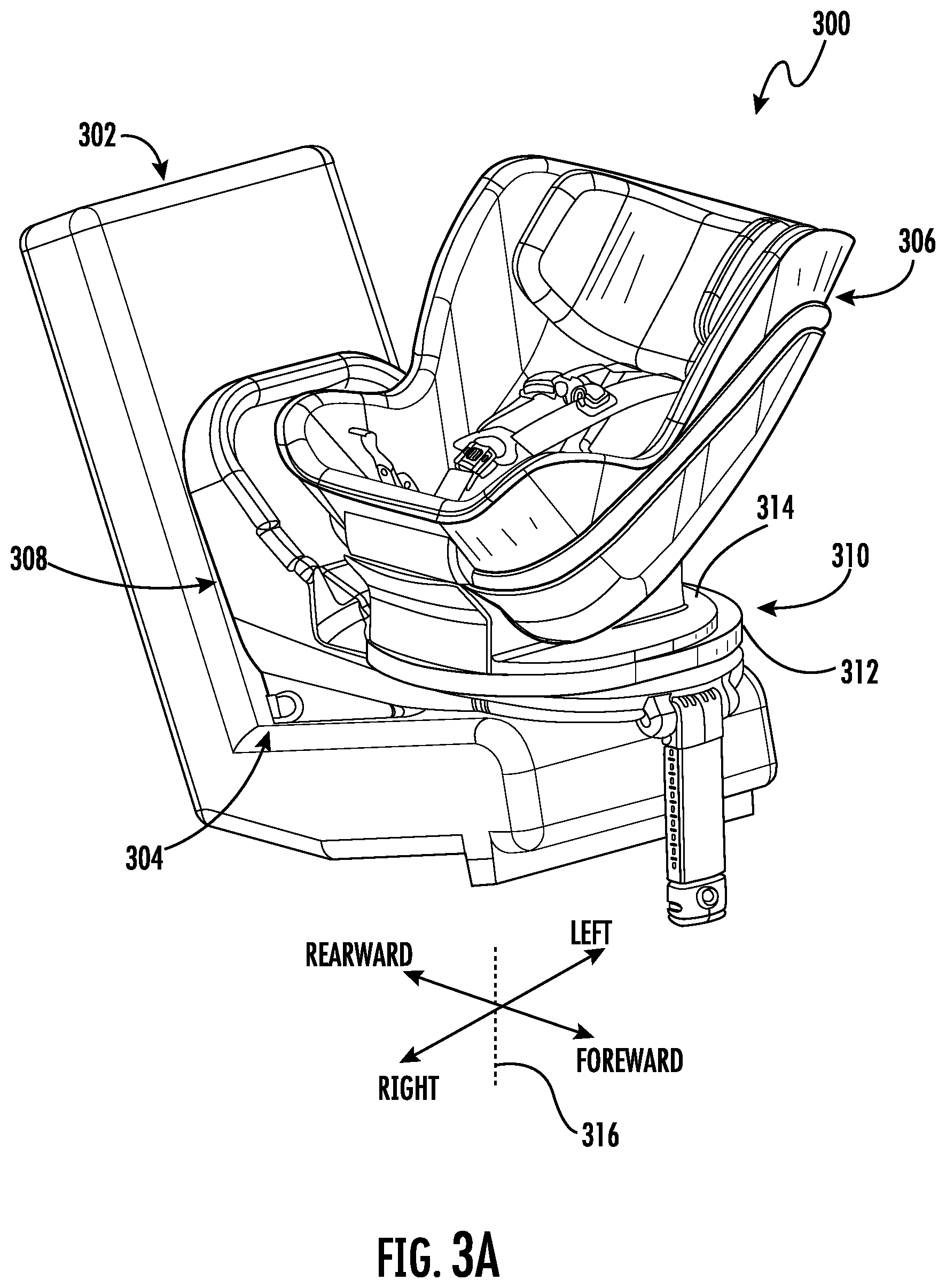 Patent US12508960 Figure 5 – Slide out child vehicle seat system