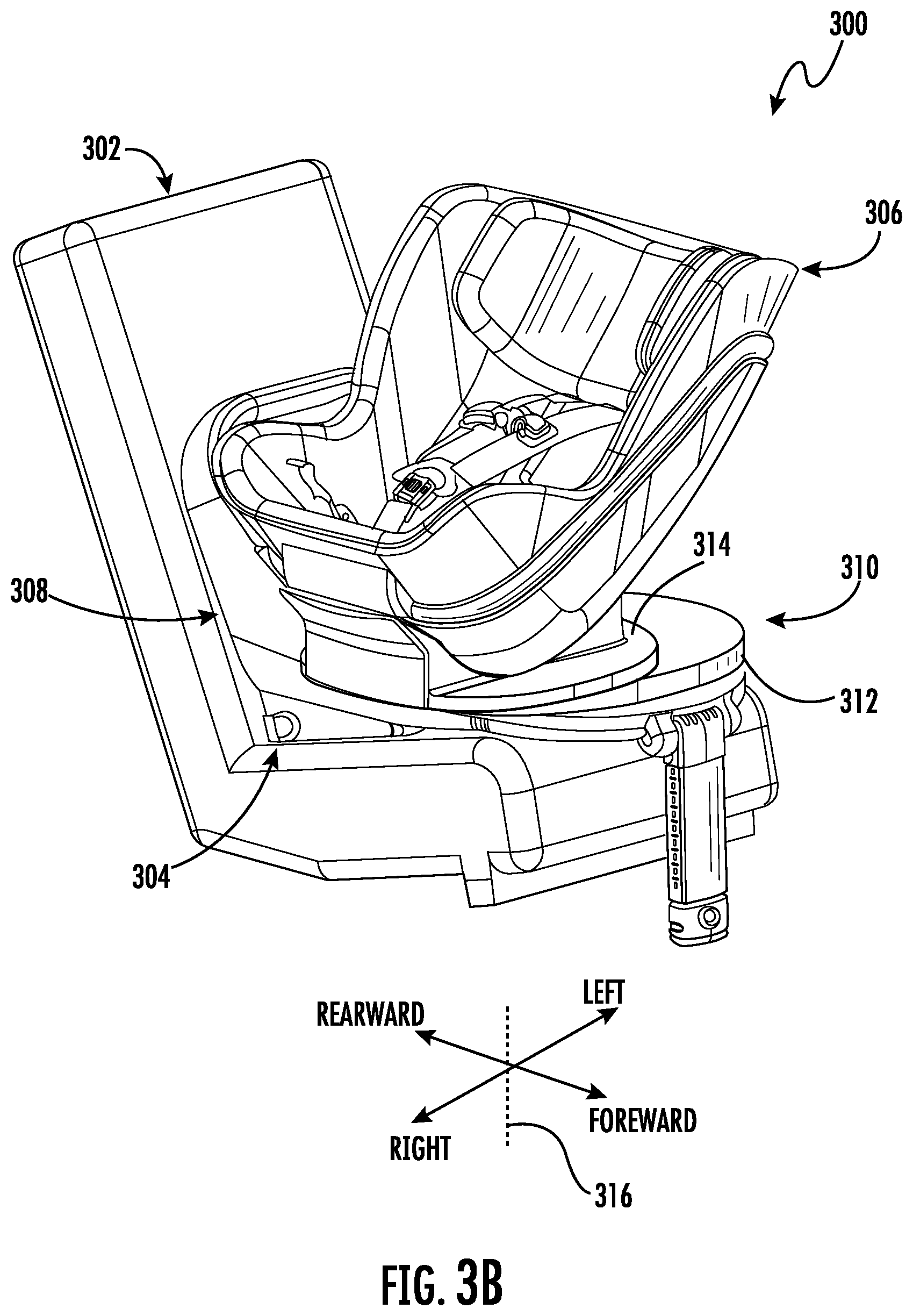Patent US12508960 Figure 6 – Slide out child vehicle seat system