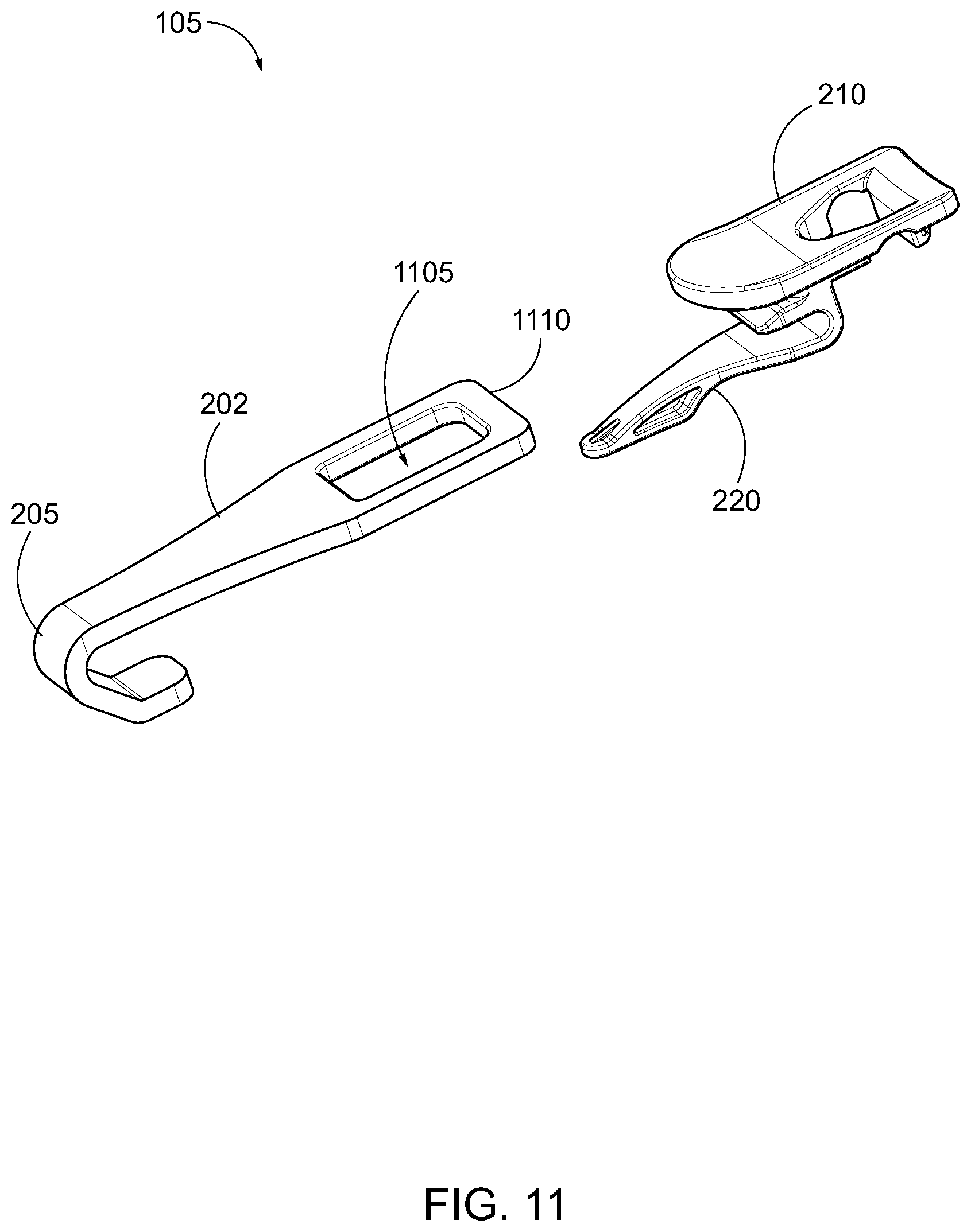 Patent US12508961 Figure 11 – Snap hook with clip insert