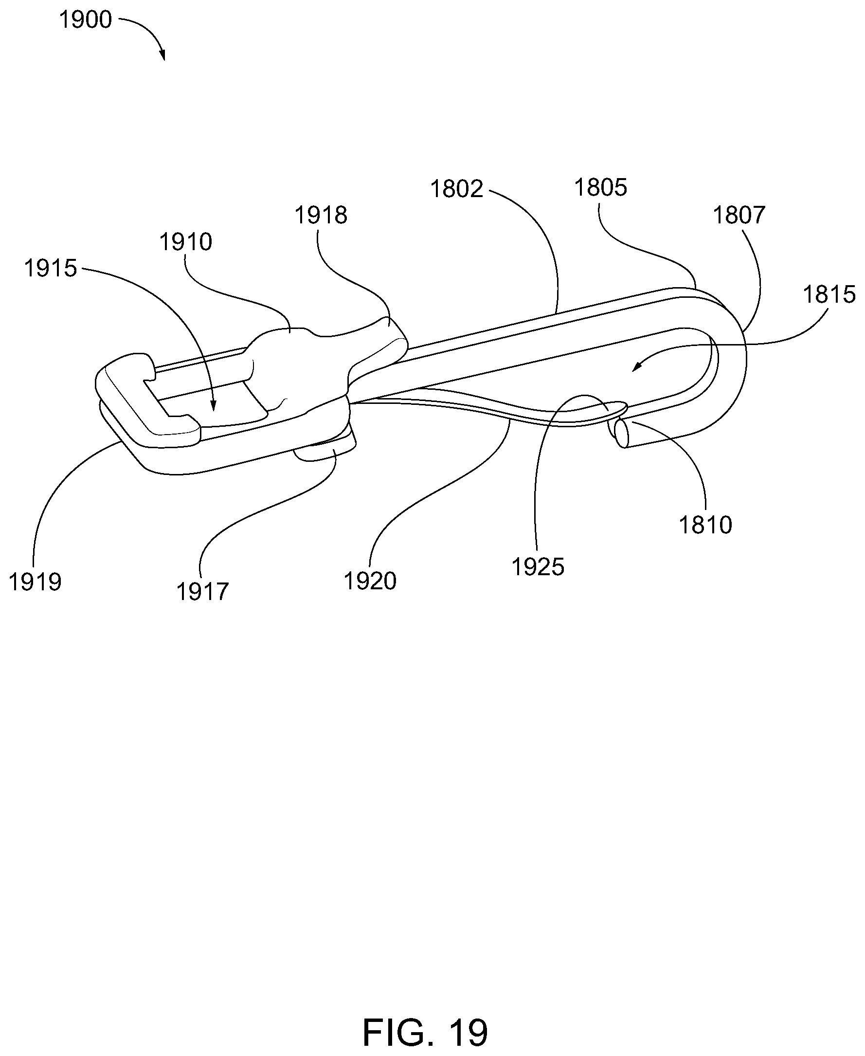 Patent US12508961 Figure 19 – Snap hook with clip insert