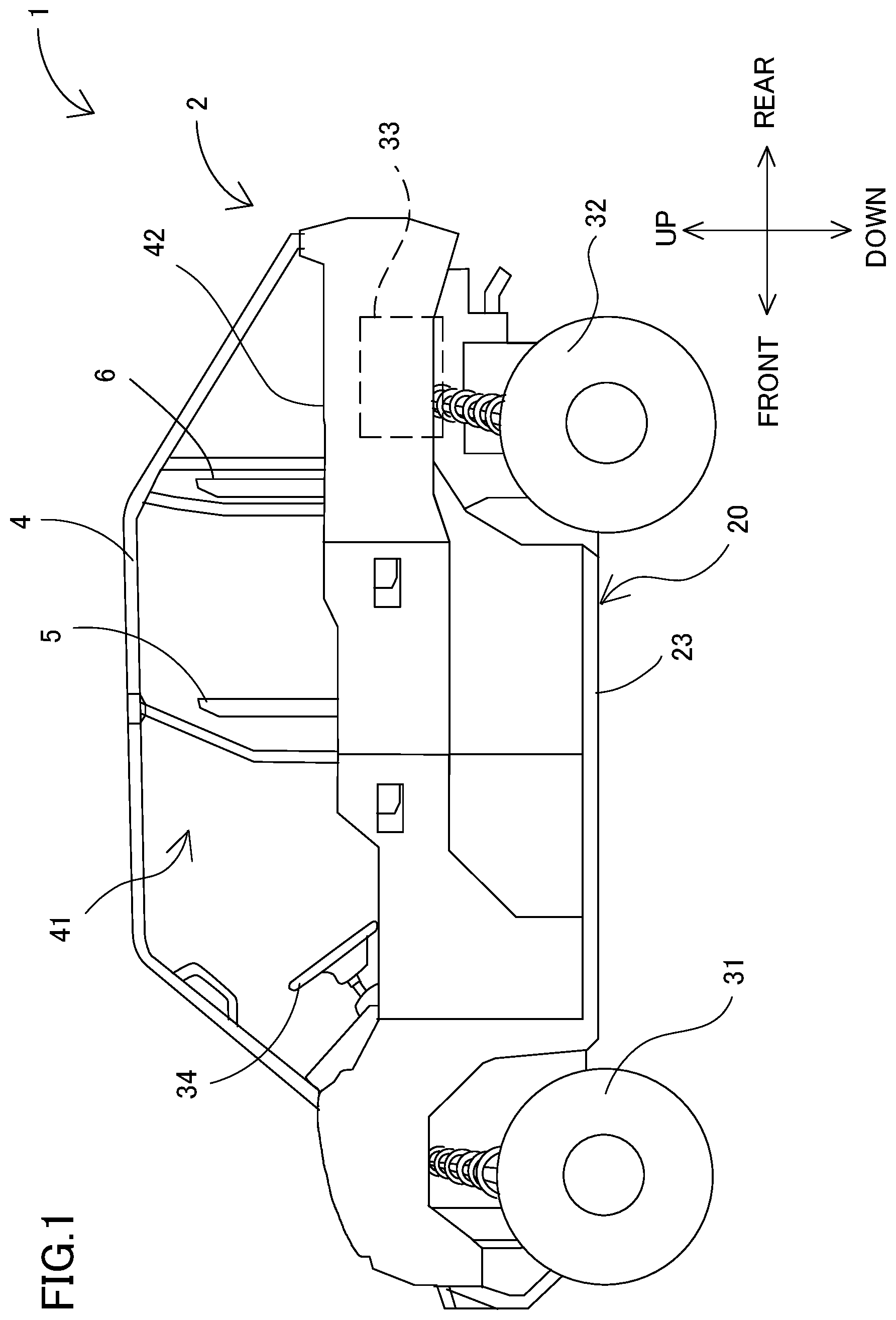 Patent US12508962 Figure 1 – Vehicle and vehicle seat