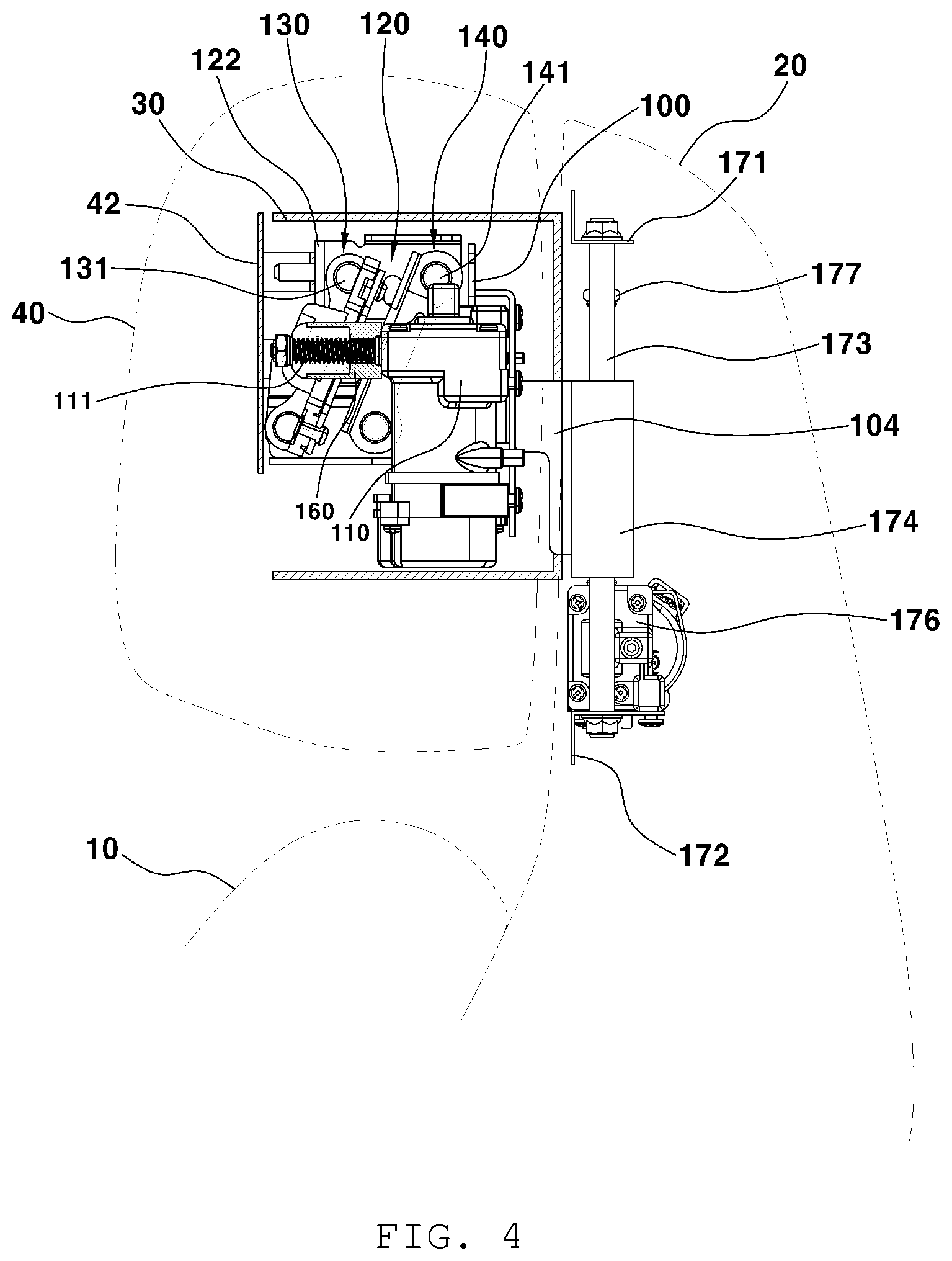 Patent US12508965 Figure 4 – Device for adjusting position of vehicle headrest