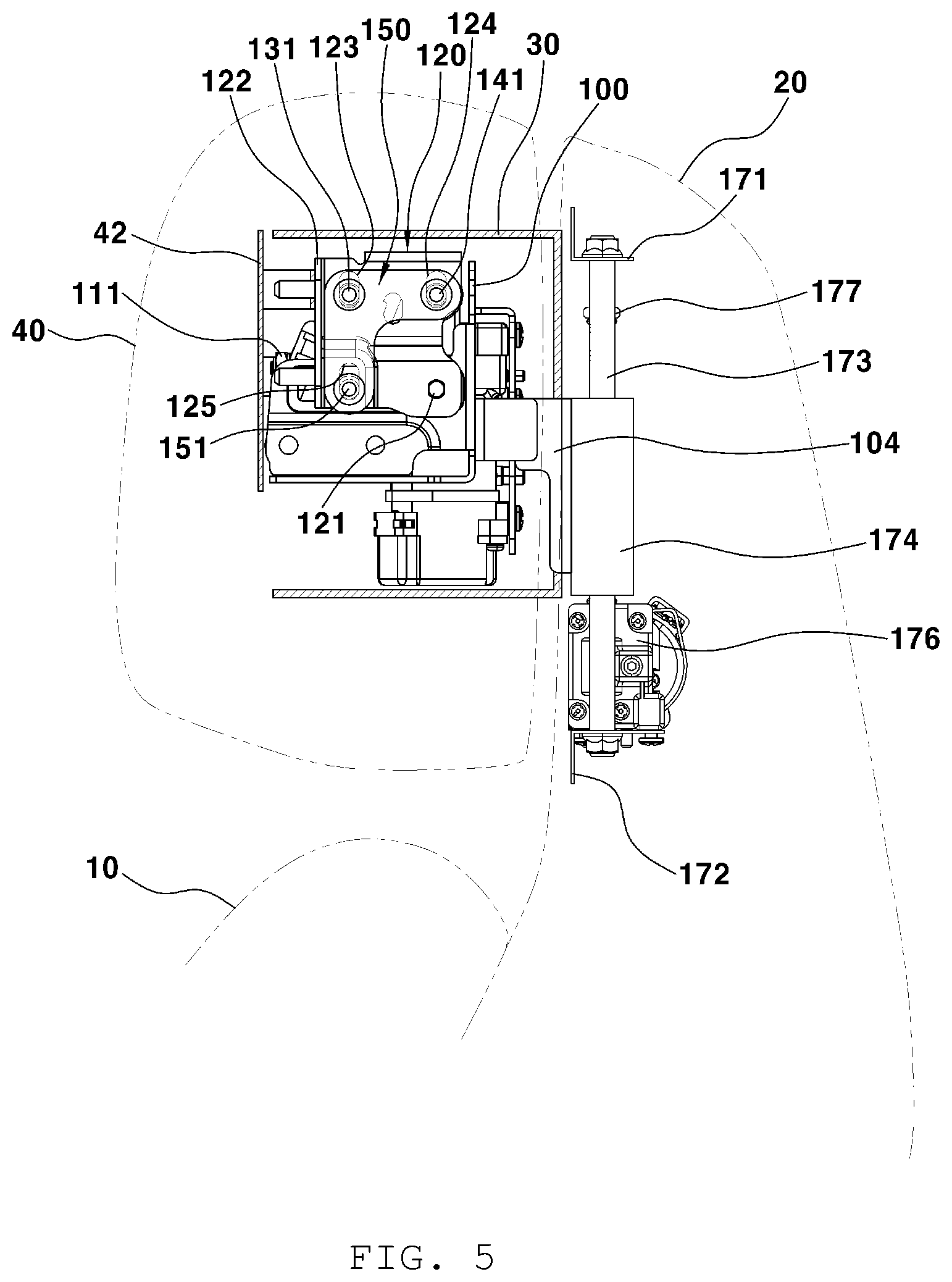 Patent US12508965 Figure 5 – Device for adjusting position of vehicle headrest