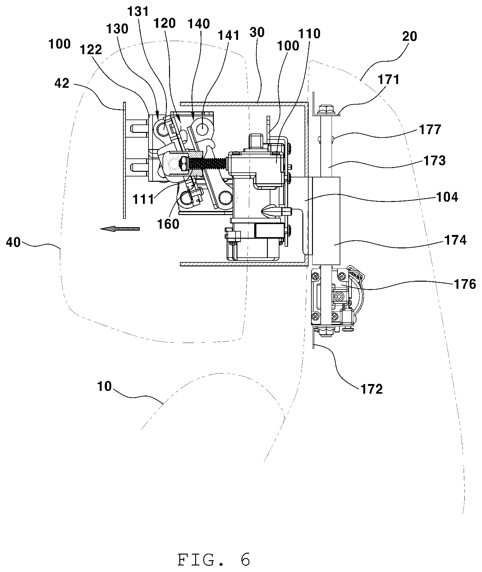 Patent US12508965 Figure 6 – Device for adjusting position of vehicle headrest