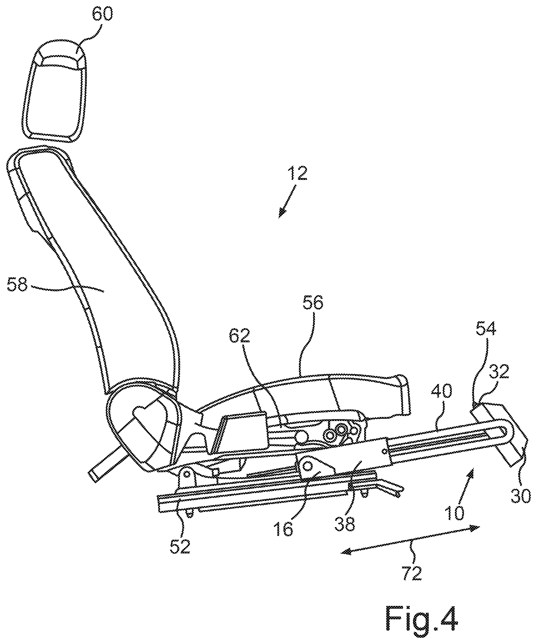 Patent US12508968 Figure 3 – Lower-leg support for a vehicle seat, vehicle seat of a motor vehicle, and motor vehicle