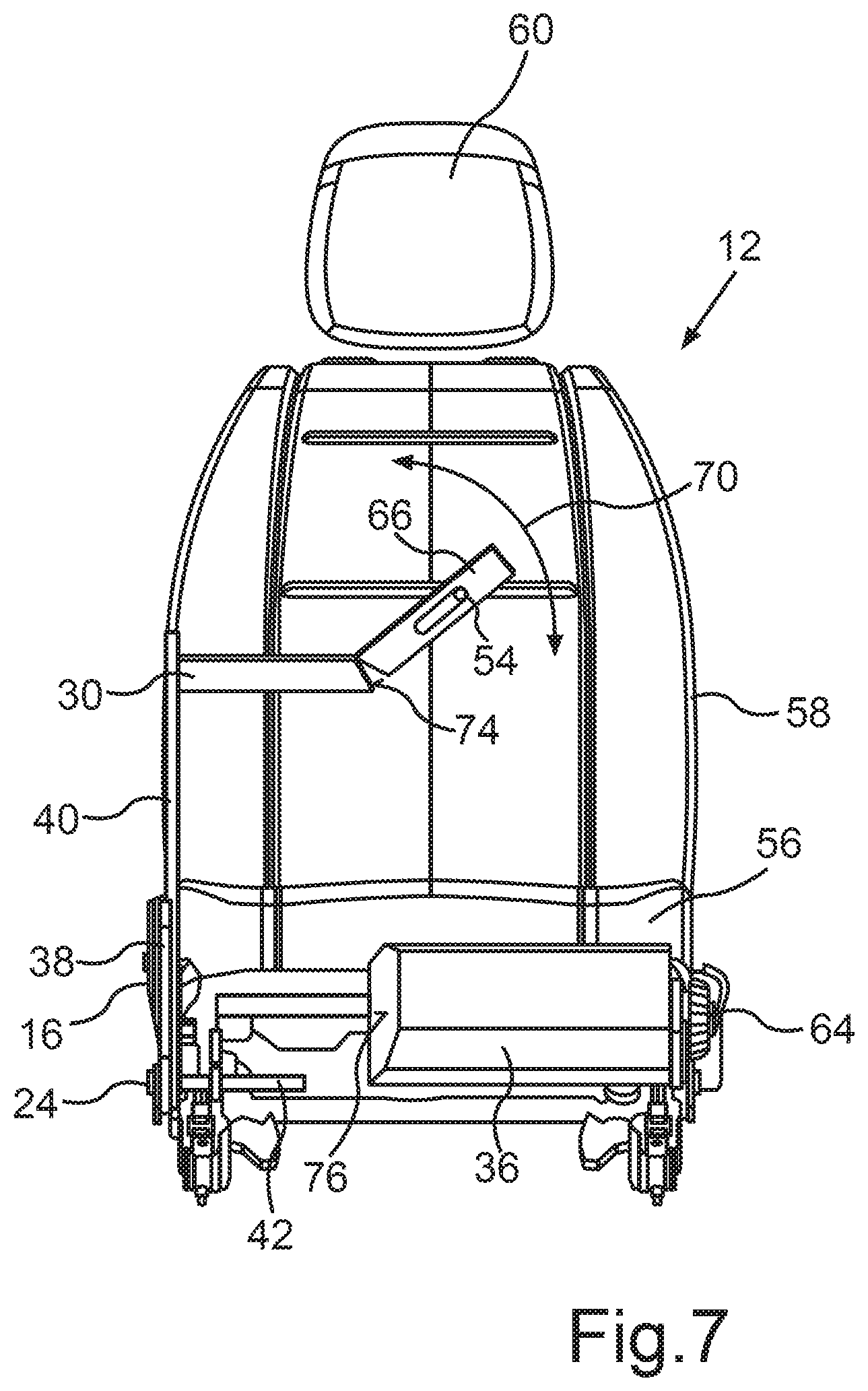 Patent US12508968 Figure 6 – Lower-leg support for a vehicle seat, vehicle seat of a motor vehicle, and motor vehicle