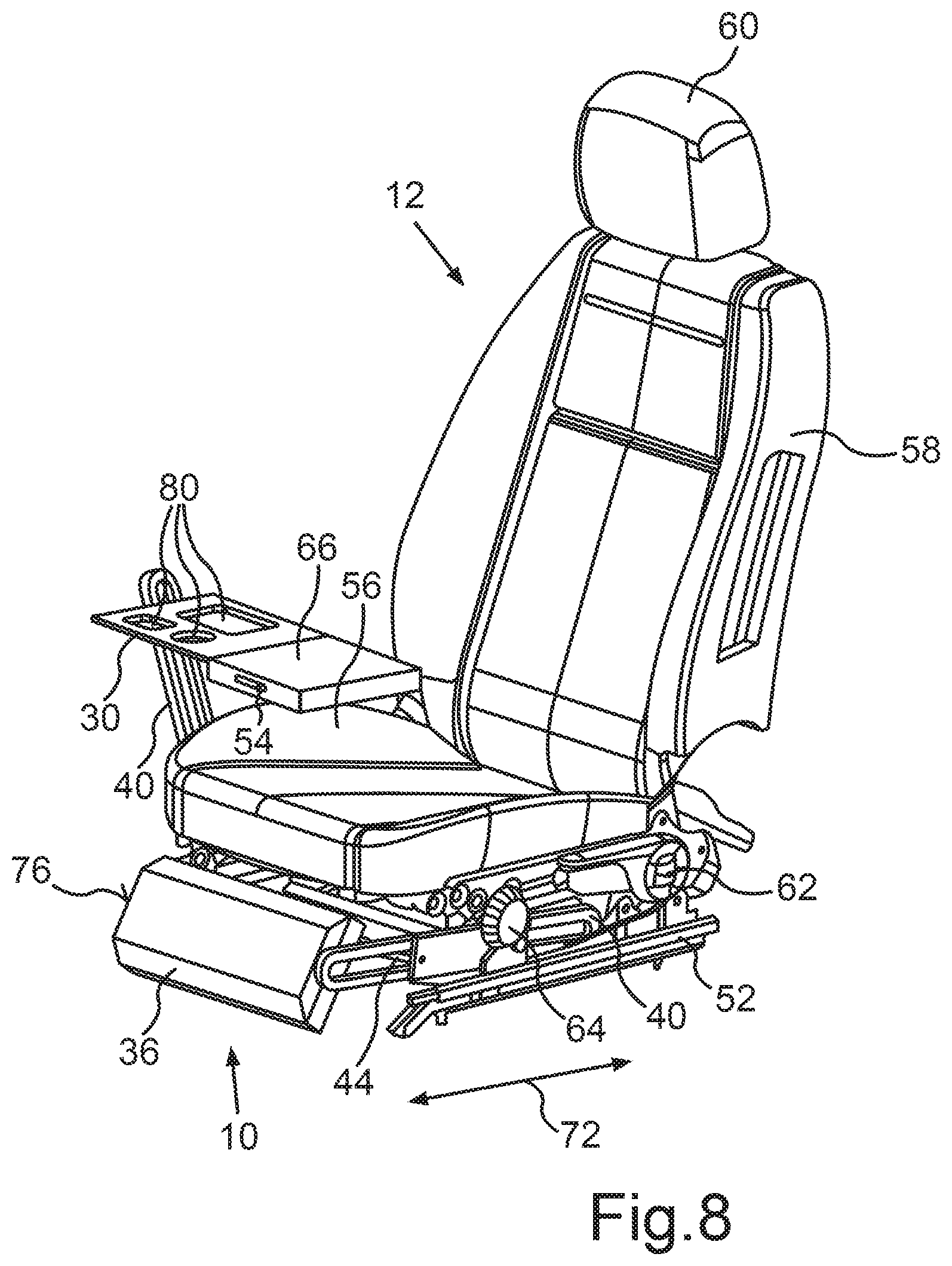 Patent US12508968 Figure 7 – Lower-leg support for a vehicle seat, vehicle seat of a motor vehicle, and motor vehicle