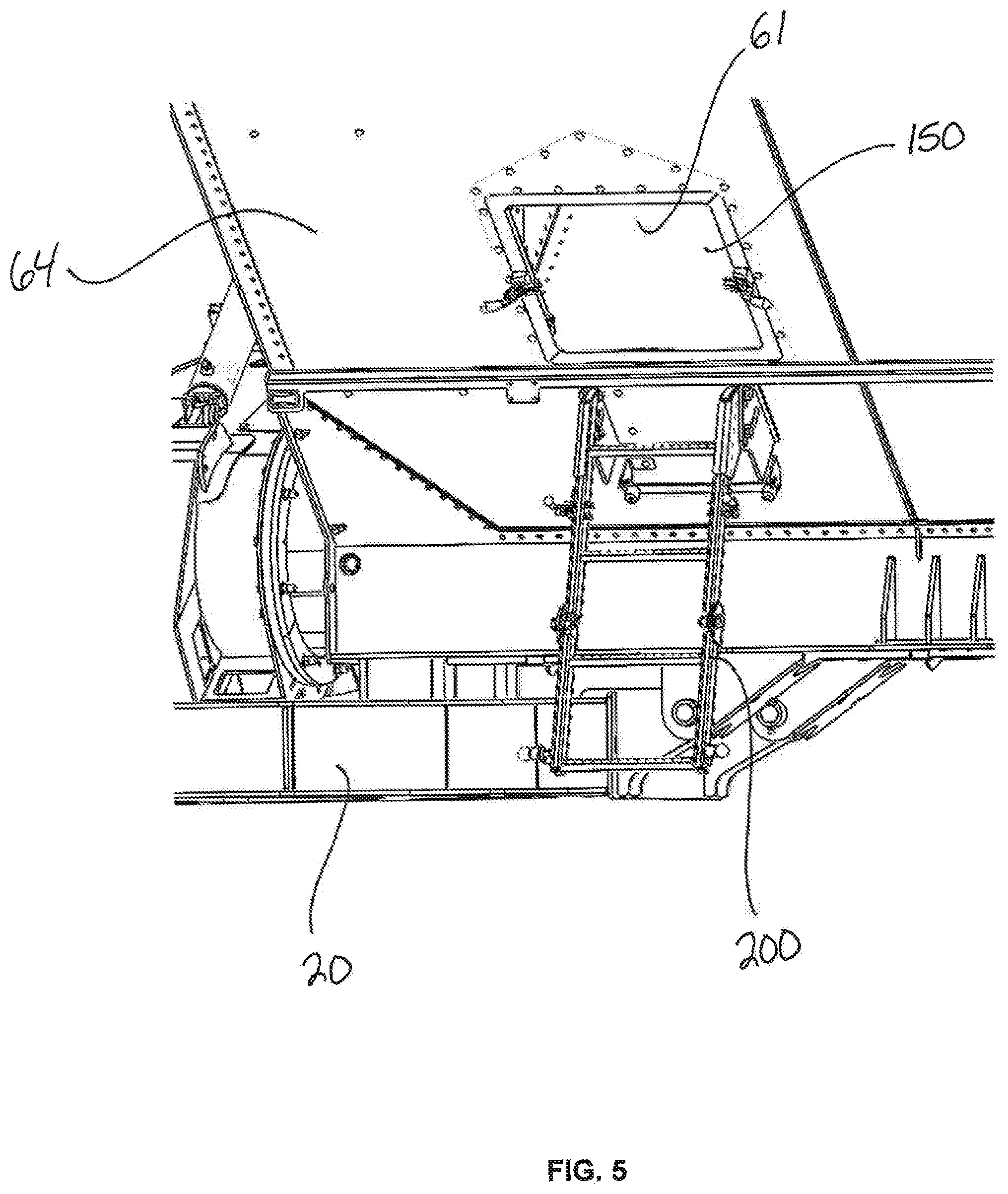 Patent US12508971 Figure 5 – Ground level access point for grain carts