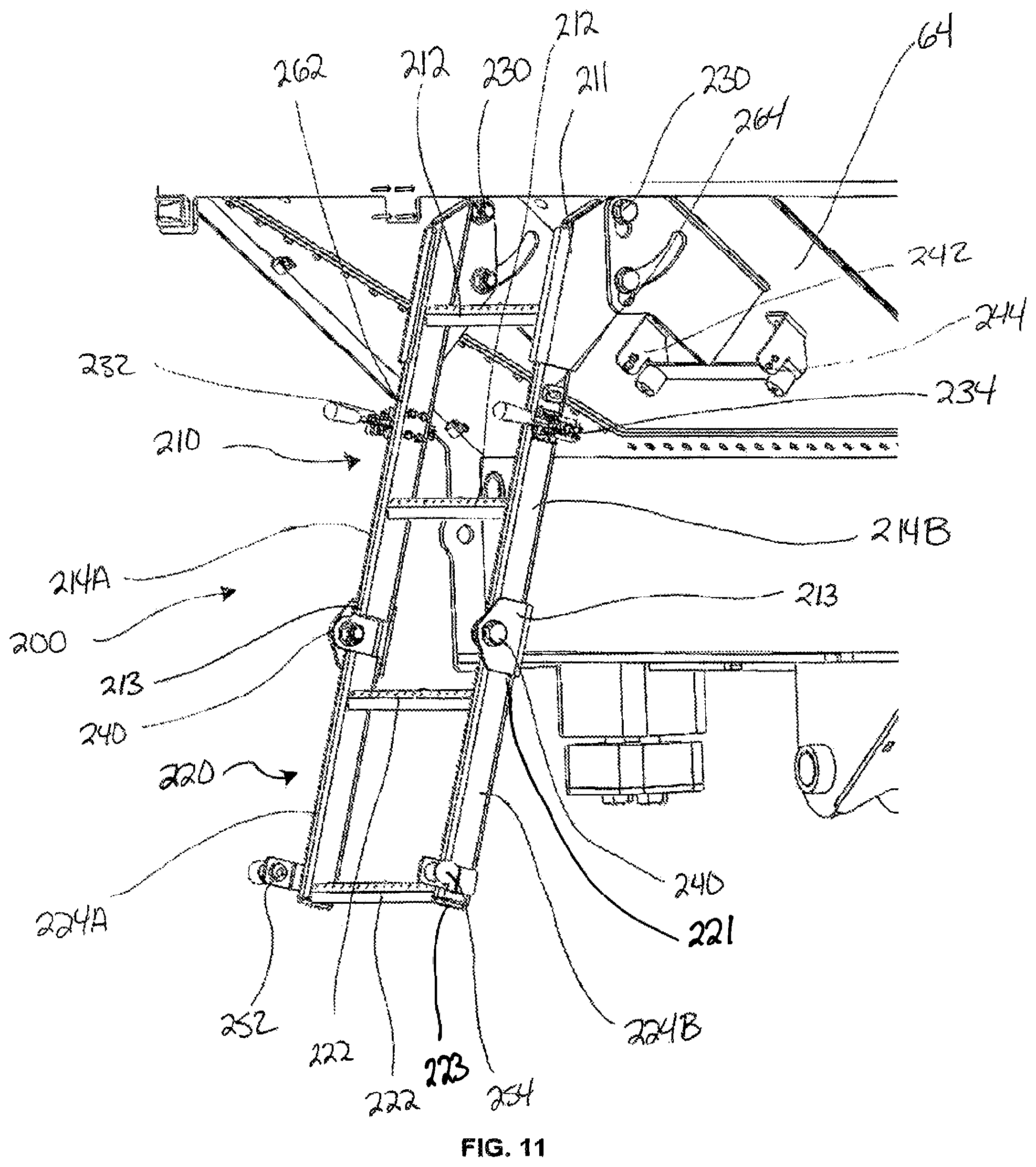 Patent US12508971 Figure 10 – Ground level access point for grain carts