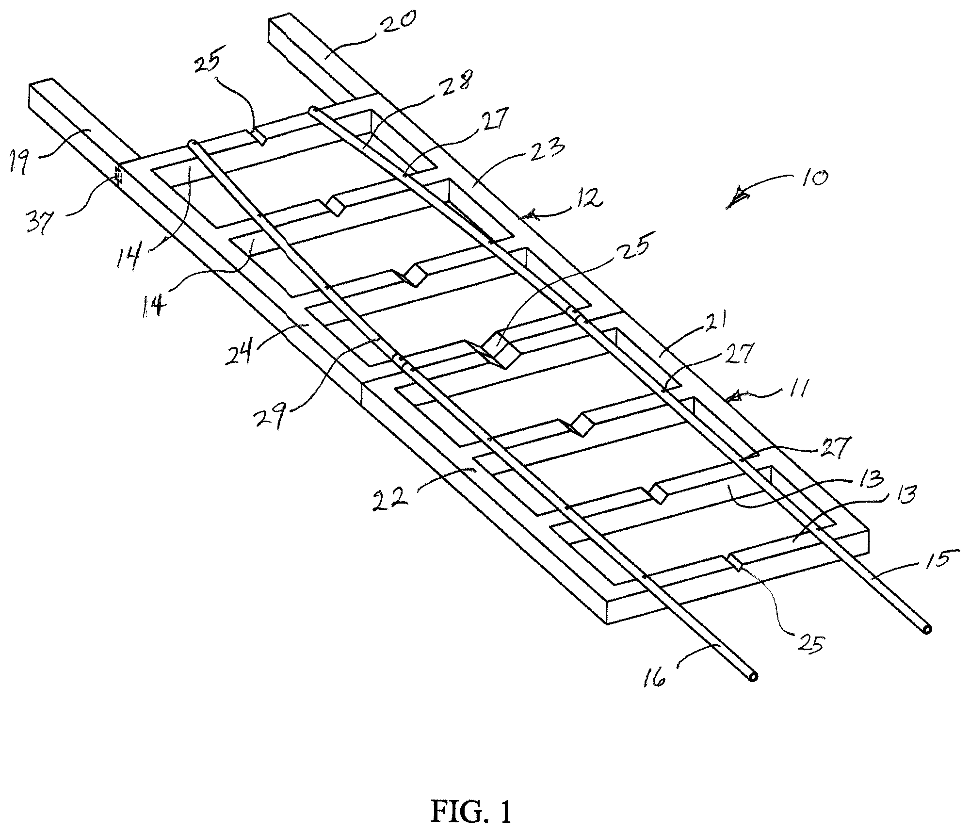 Patent US12508972 Figure 1 – Kayak rack