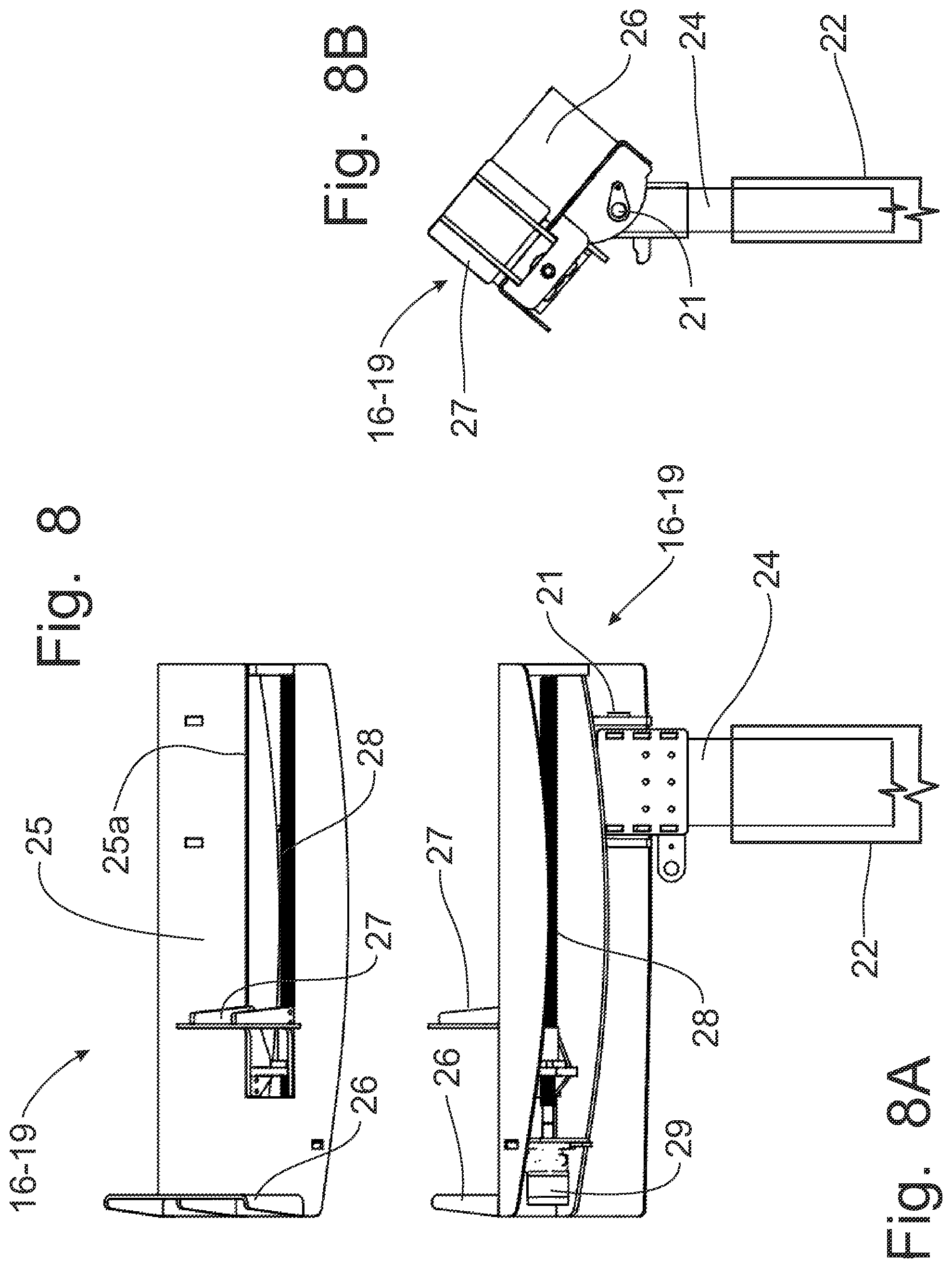 Patent US12508973 Figure 8 – Trailer for transporting and discharging building trusses