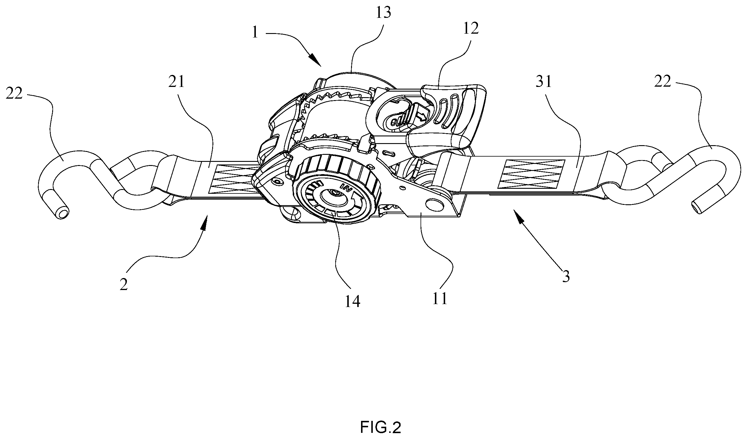 Patent US12508975 Figure 2 – Safety tensioning device for automobiles