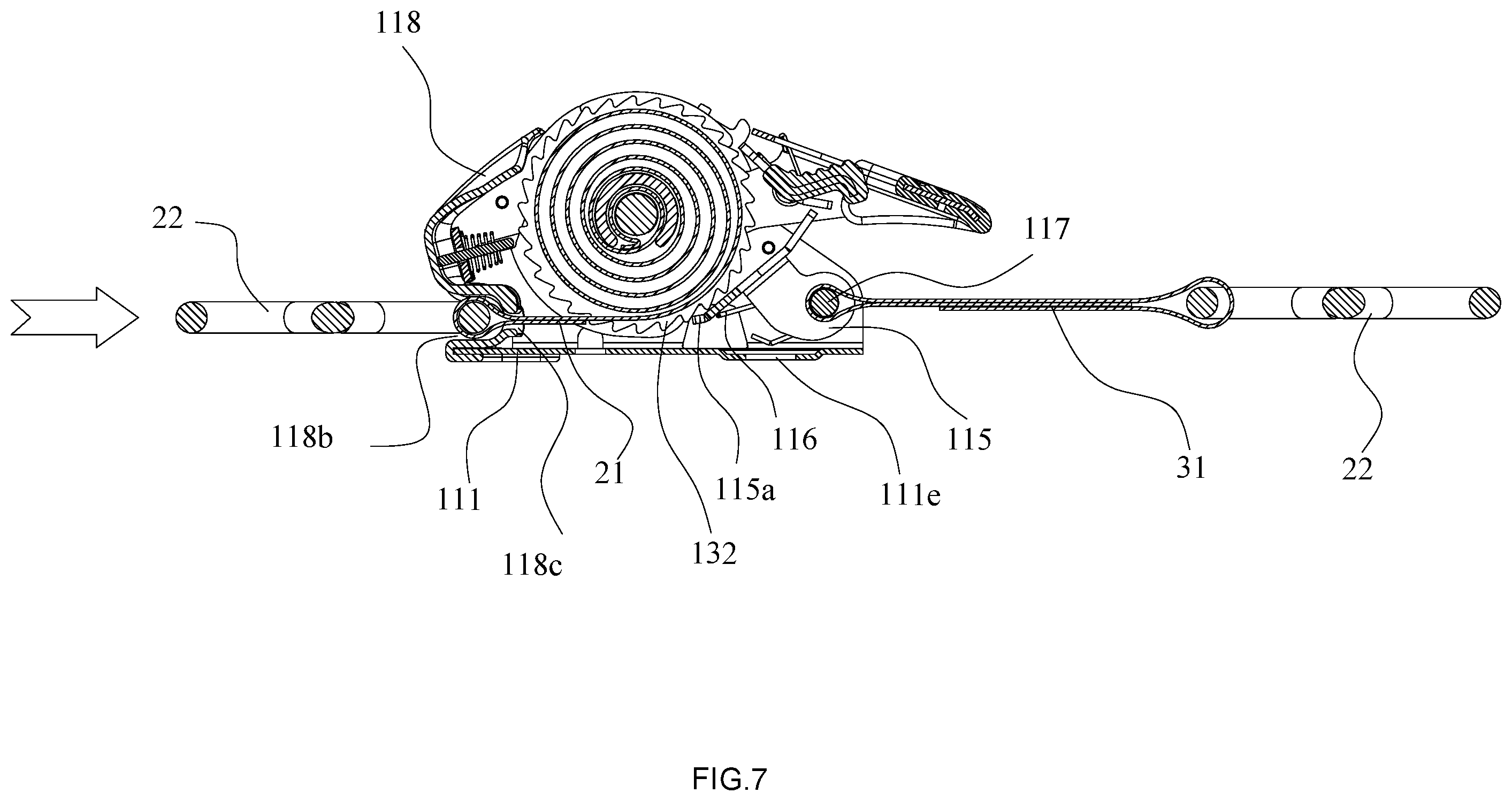 Patent US12508975 Figure 7 – Safety tensioning device for automobiles