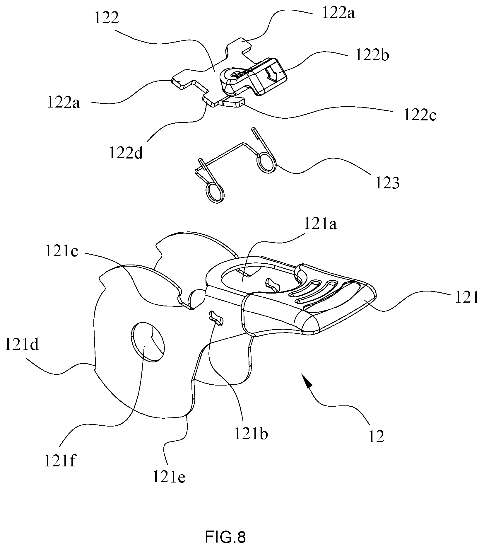Patent US12508975 Figure 8 – Safety tensioning device for automobiles