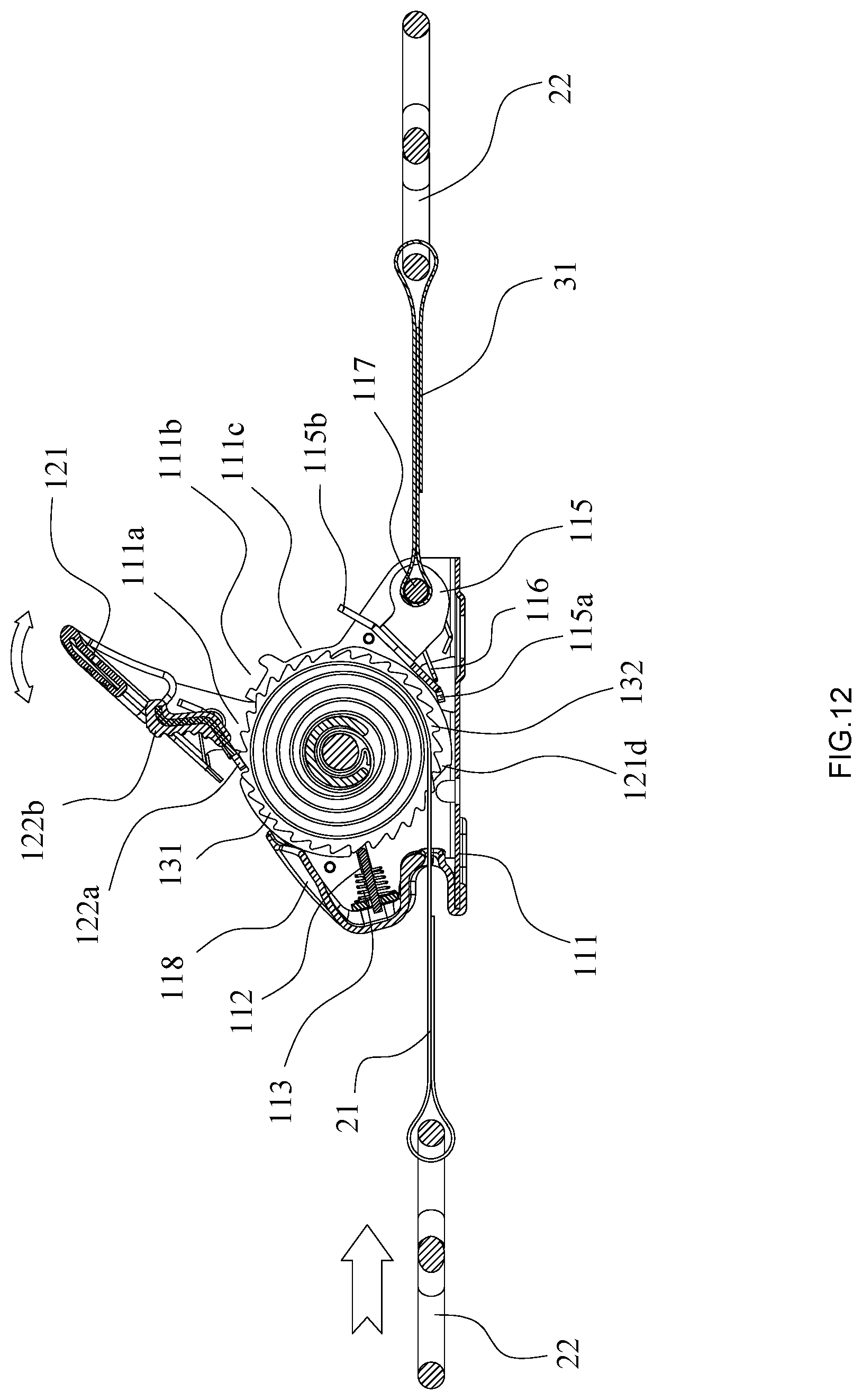 Patent US12508975 Figure 14 – Safety tensioning device for automobiles
