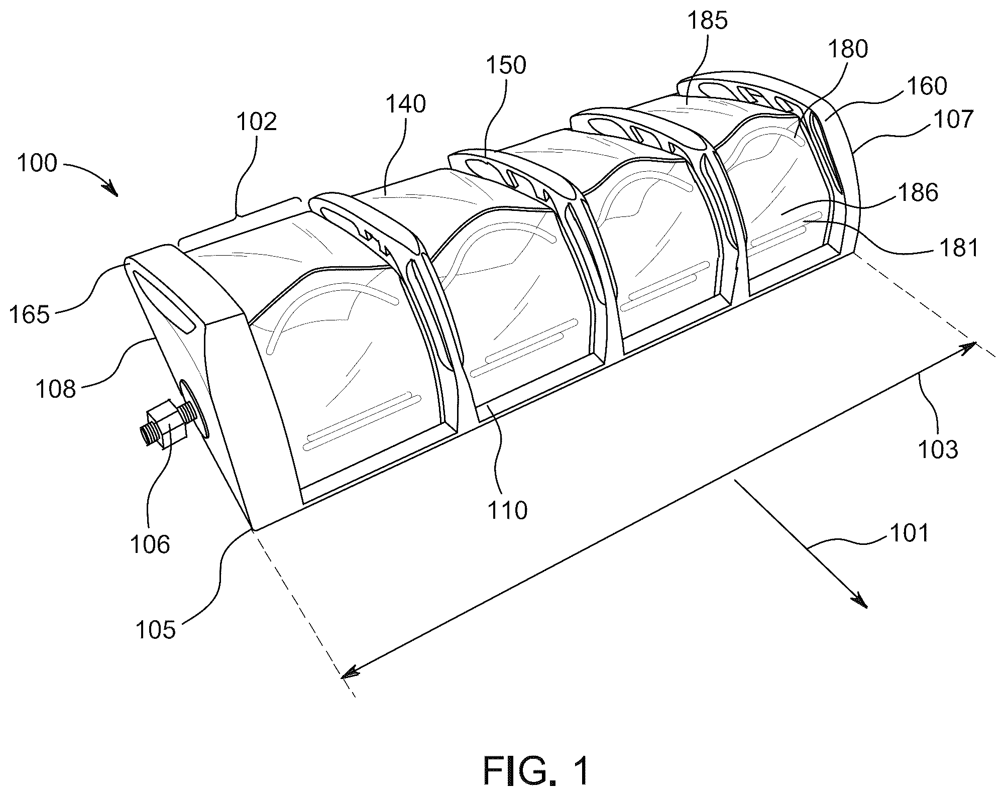Patent US12508982 Figure 1 – Method and apparatus for vehicular light fixtures