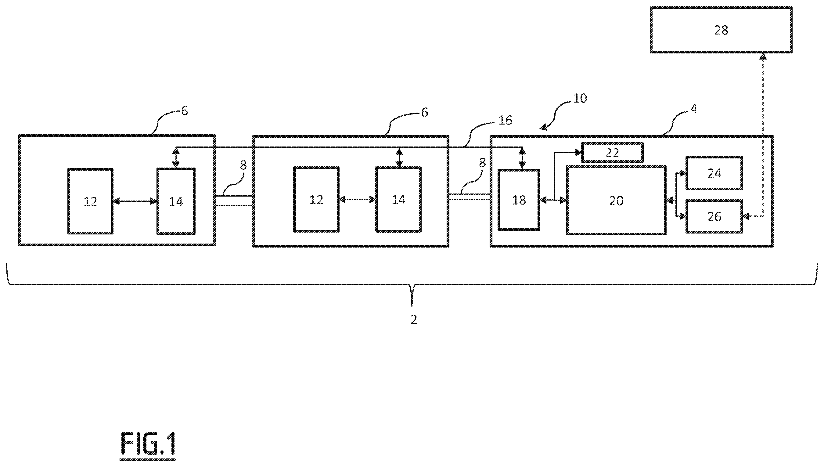 Patent US12508987 Figure 1 – System and method for providing information relative to a connection between a vehicle and at least one trailer