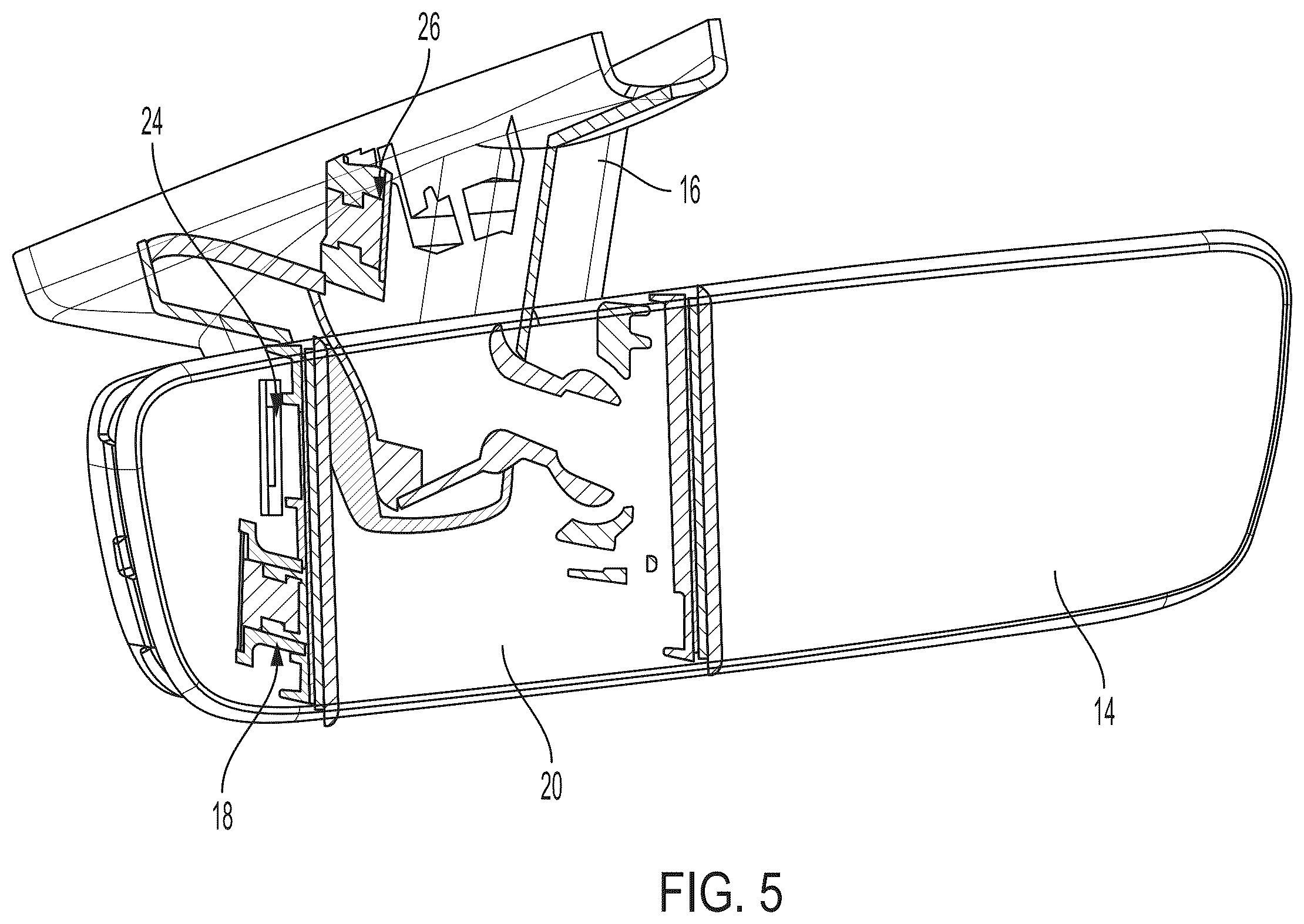Patent US12508988 Figure 3 – Vehicular driver monitoring system with DMS camera at interior rearview mirror assembly
