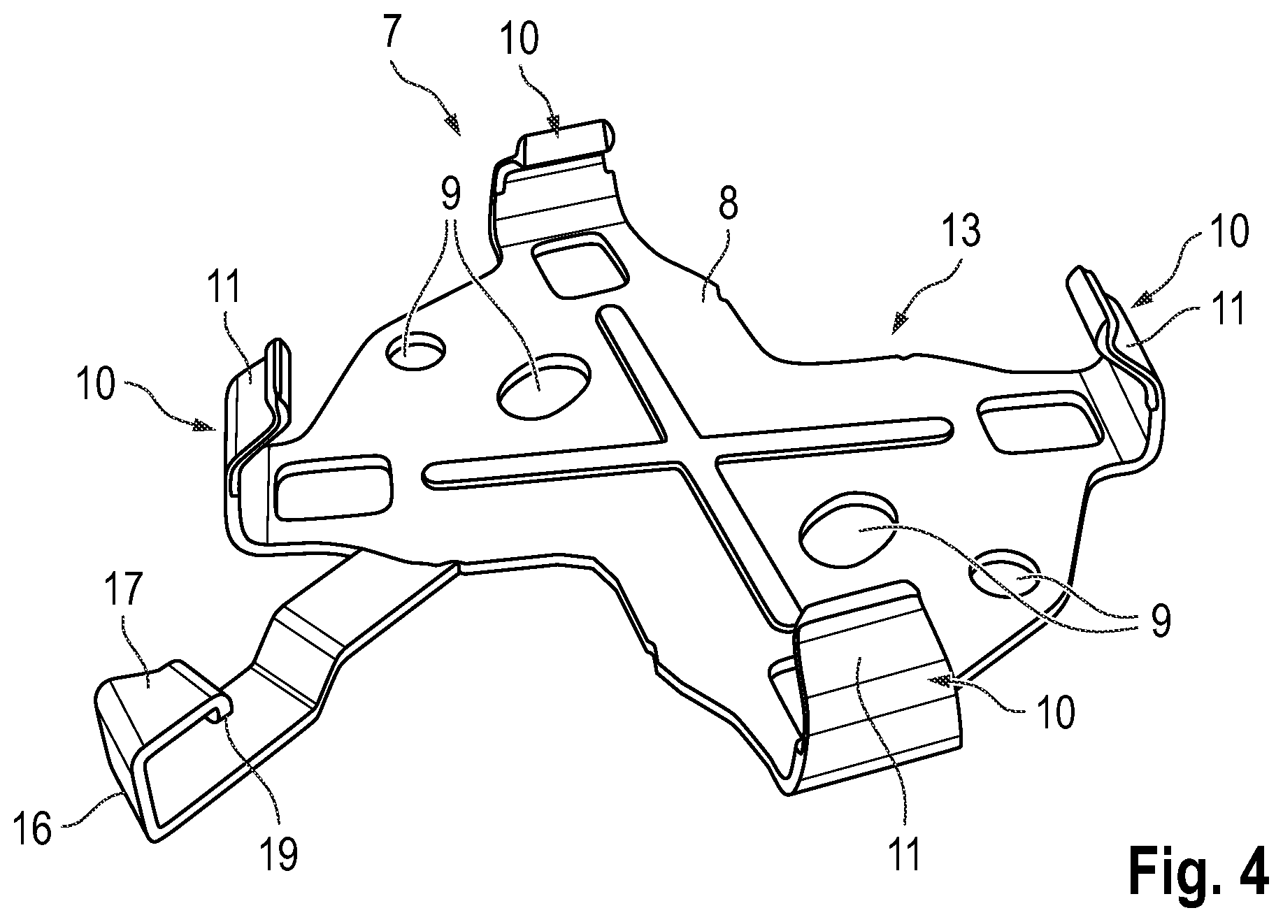 Patent US12508989 Figure 3 – Apparatus for attaching a rear-view mirror to the interior of a transportation vehicle and transportation vehicle