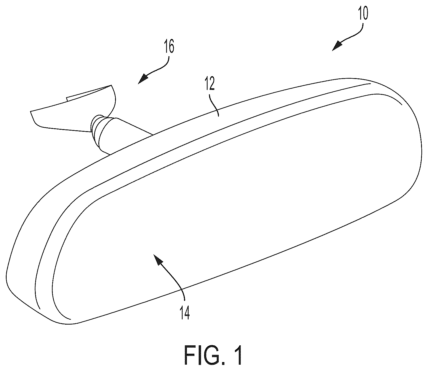 Patent US12508991 Figure 1 – Vehicular electrochromic mirror reflective element