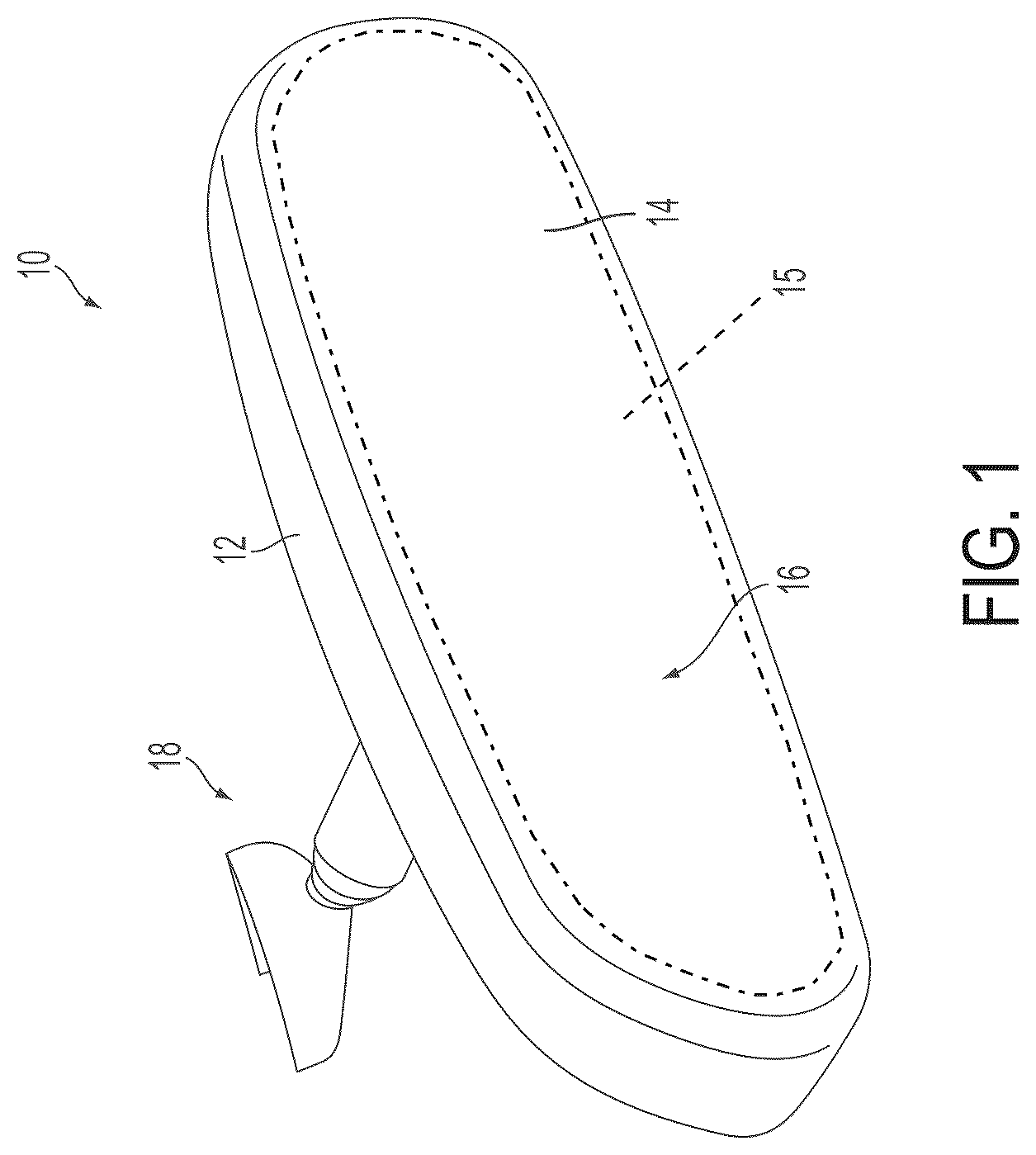 Patent US12508992 Figure 1 – Vehicular interior rearview mirror assembly with micro-LED display