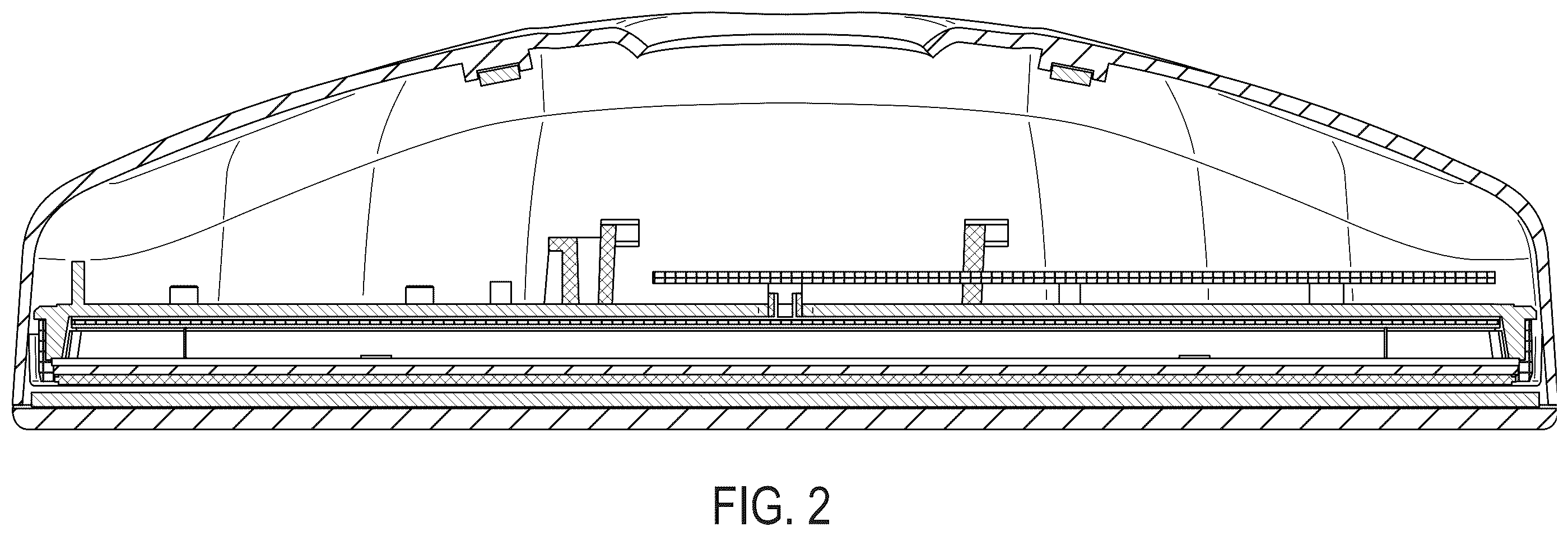 Patent US12508992 Figure 2 – Vehicular interior rearview mirror assembly with micro-LED display