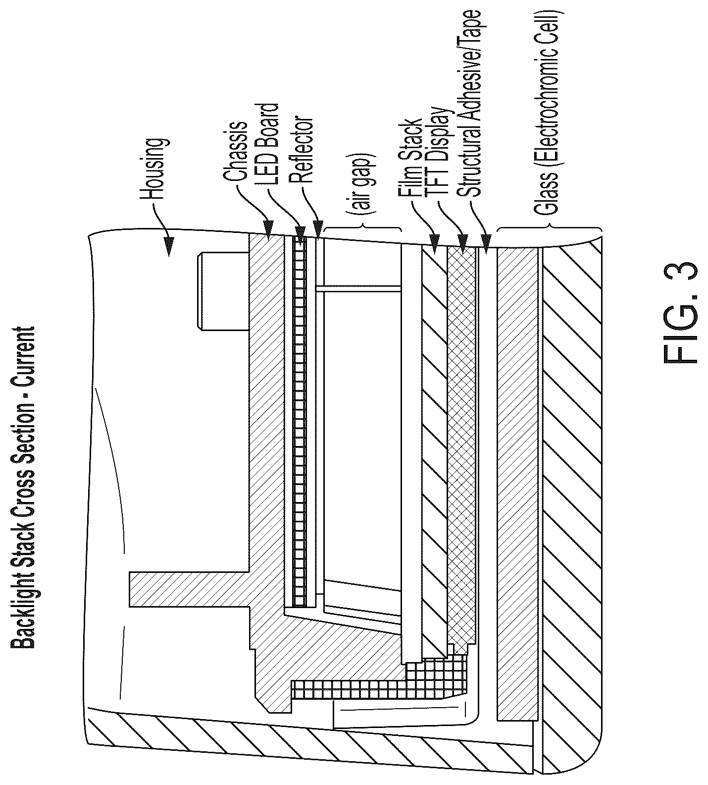 Patent US12508992 Figure 3 – Vehicular interior rearview mirror assembly with micro-LED display