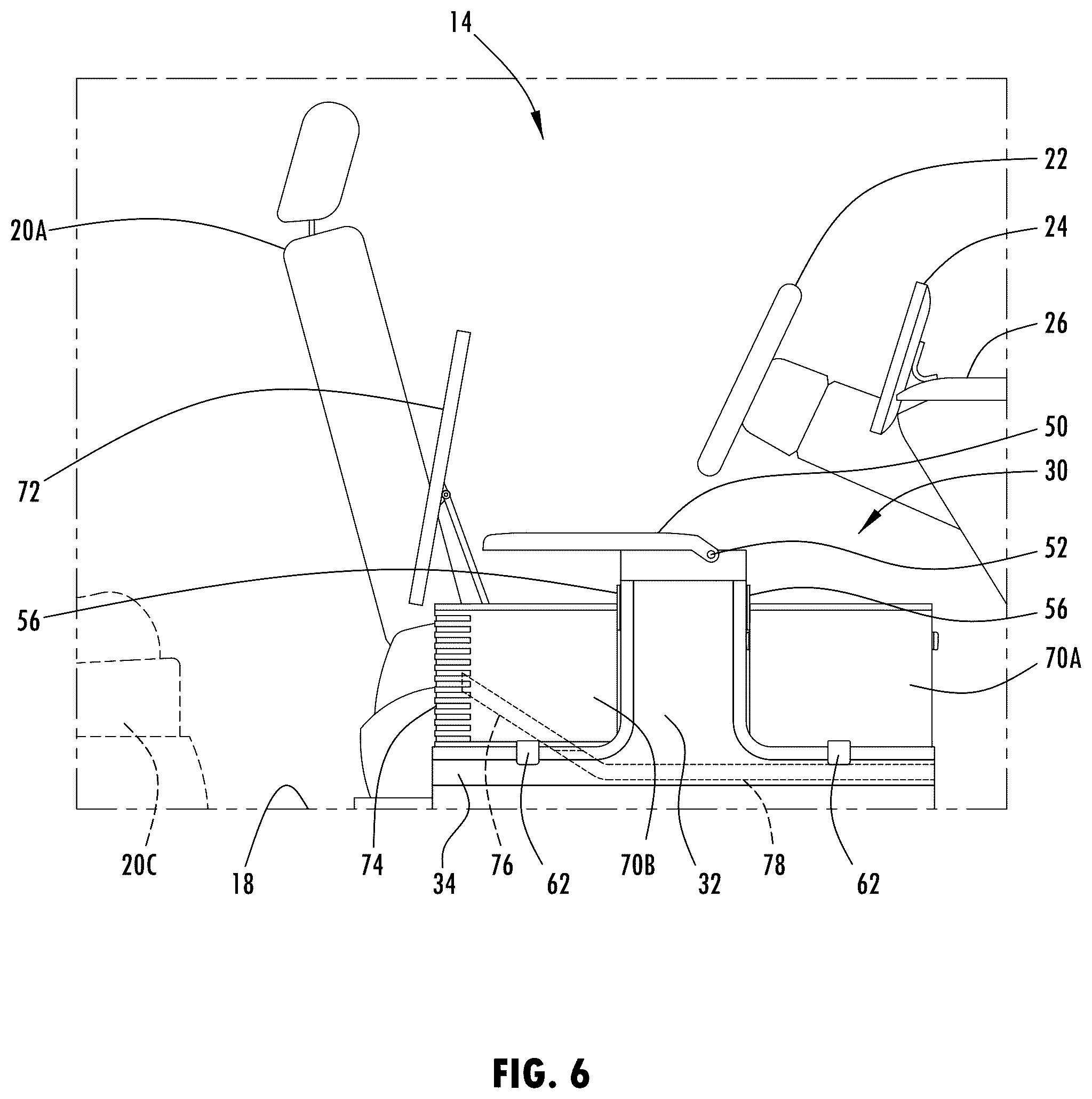 Patent US12508996 Figure 7 – Vehicle media console