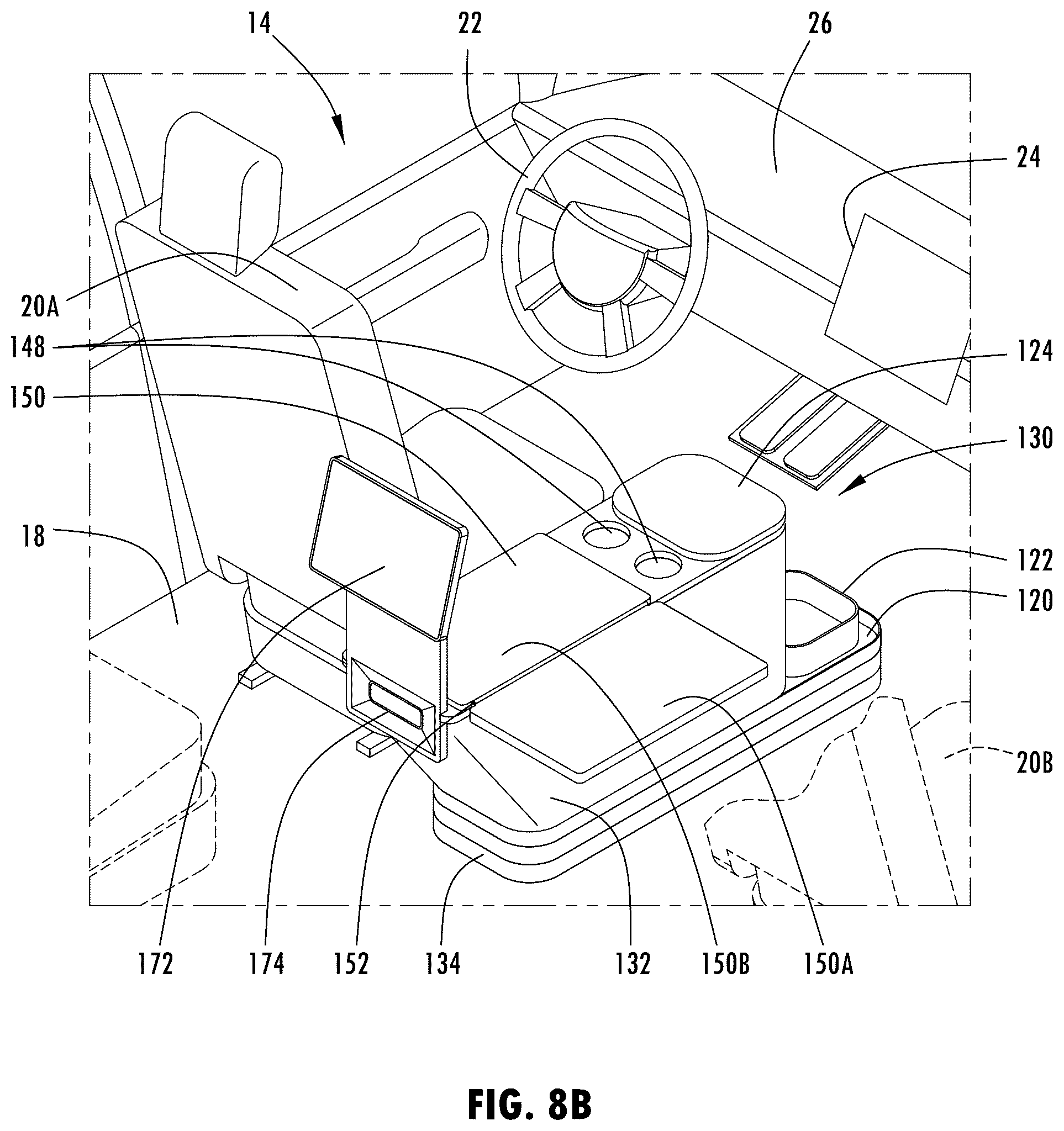 Patent US12508996 Figure 10 – Vehicle media console