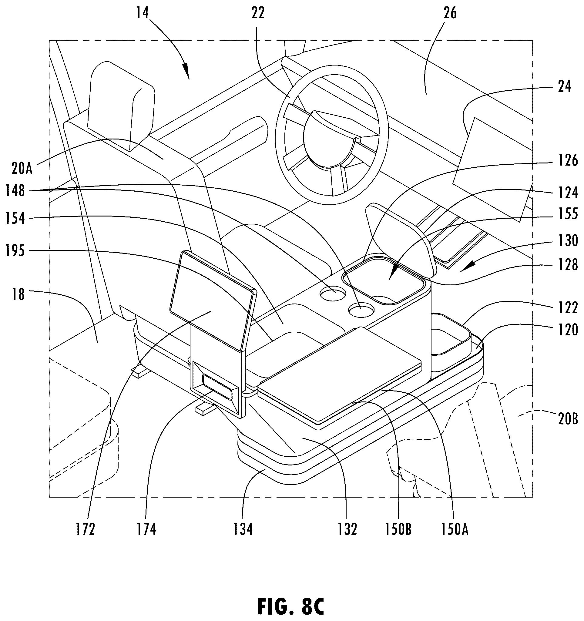 Patent US12508996 Figure 11 – Vehicle media console