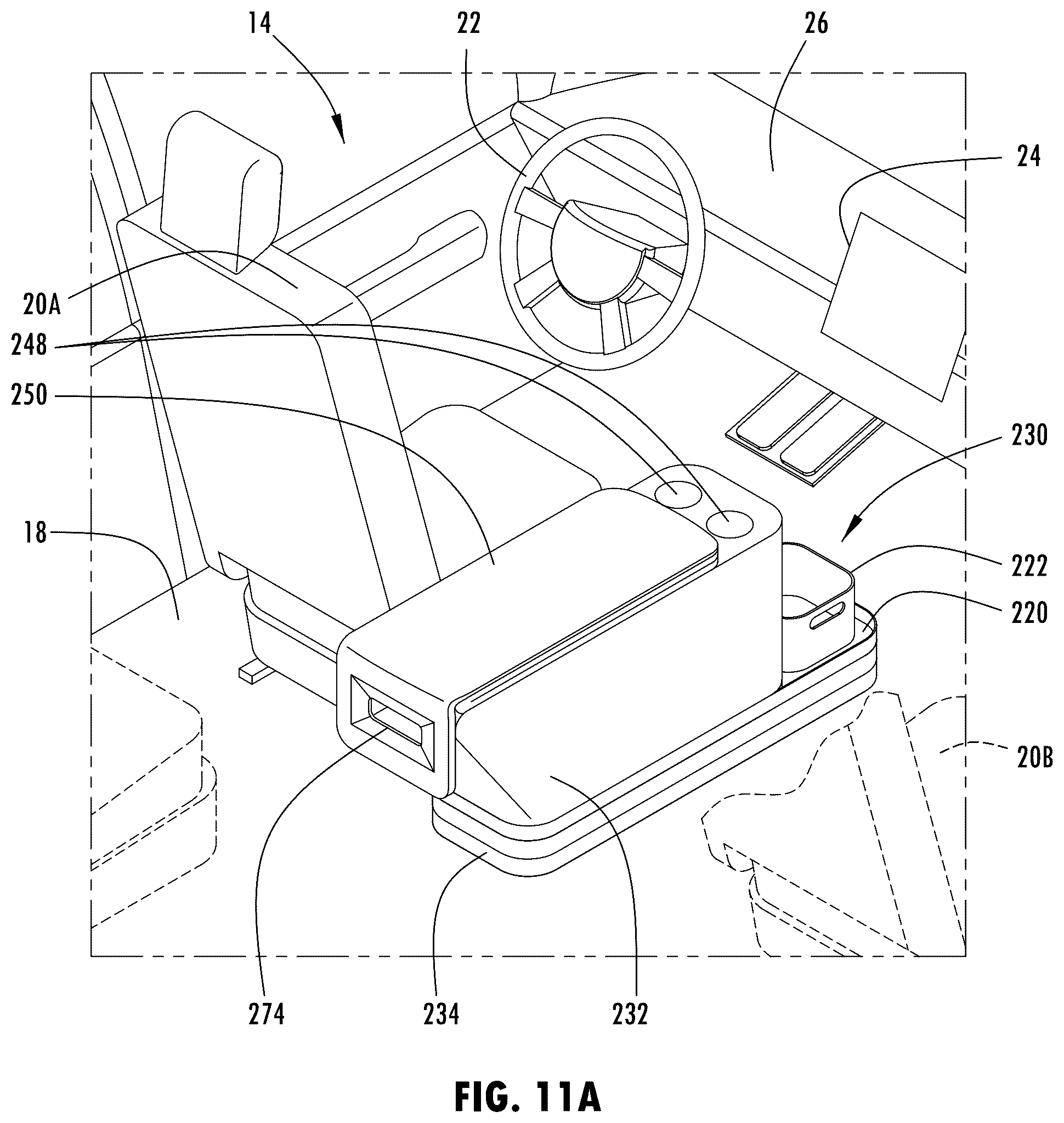 Patent US12508996 Figure 14 – Vehicle media console