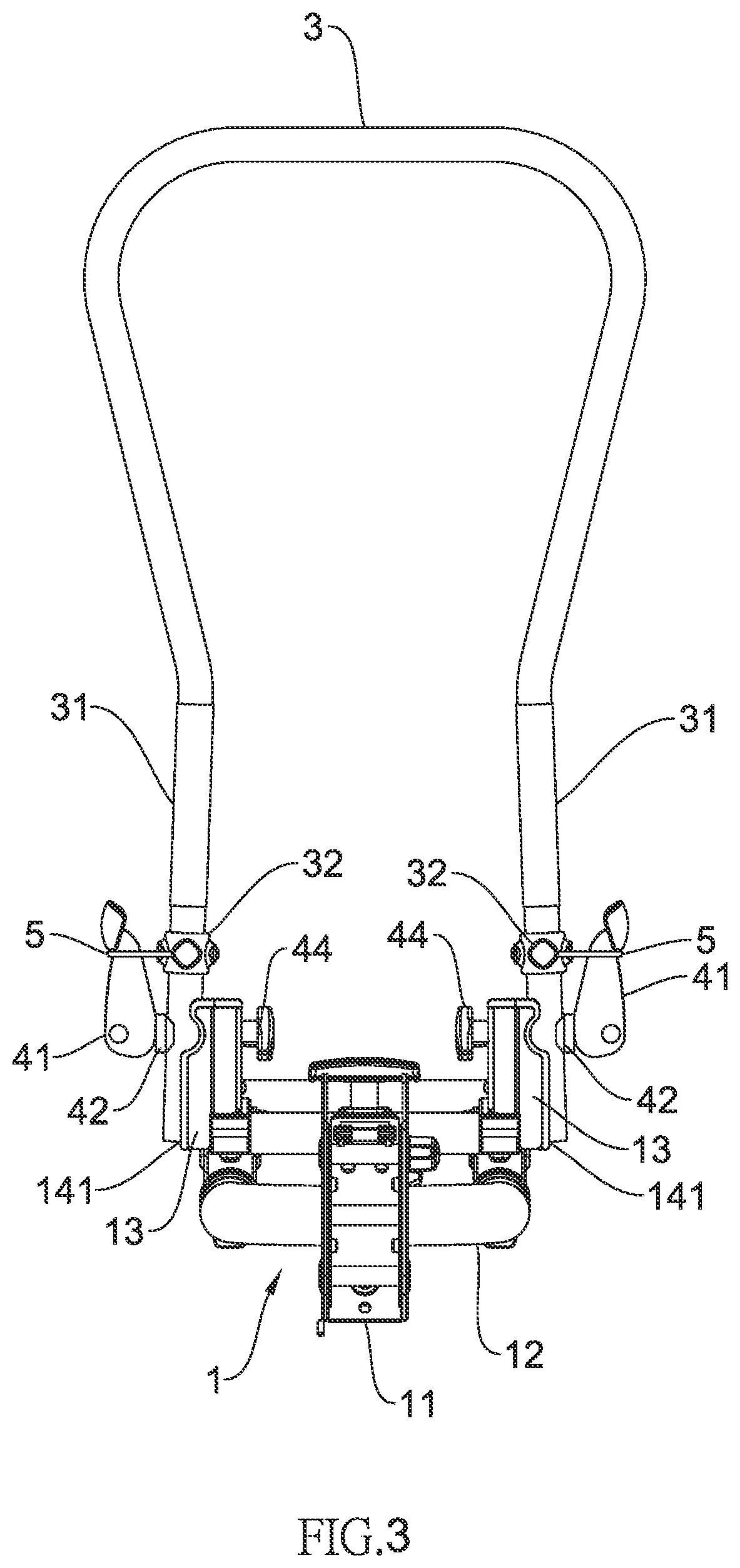 Patent US12508997 Figure 3 – Foldable bicycle rack for cars