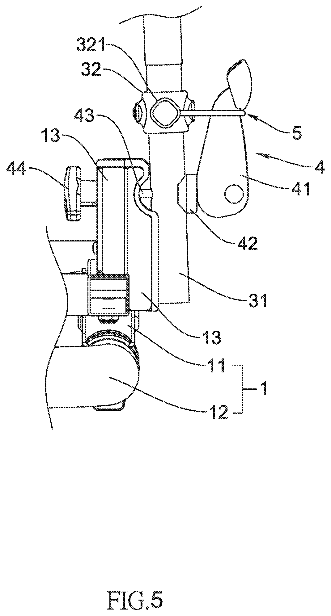 Patent US12508997 Figure 5 – Foldable bicycle rack for cars