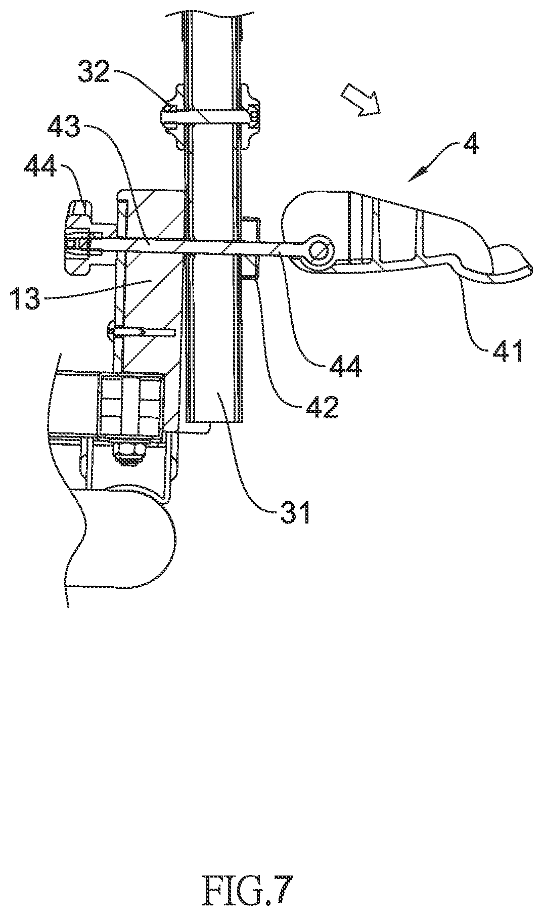 Patent US12508997 Figure 7 – Foldable bicycle rack for cars