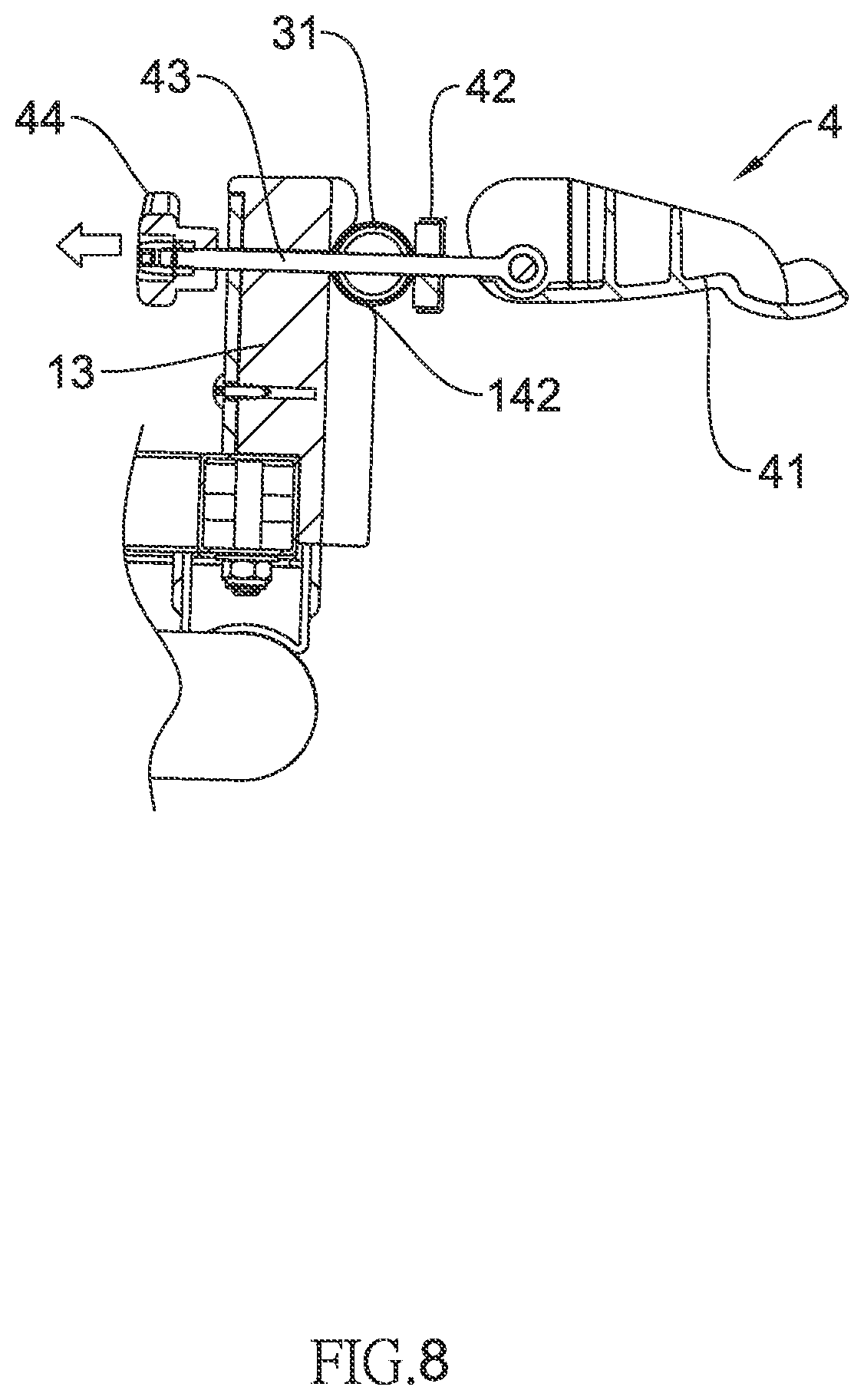 Patent US12508997 Figure 8 – Foldable bicycle rack for cars