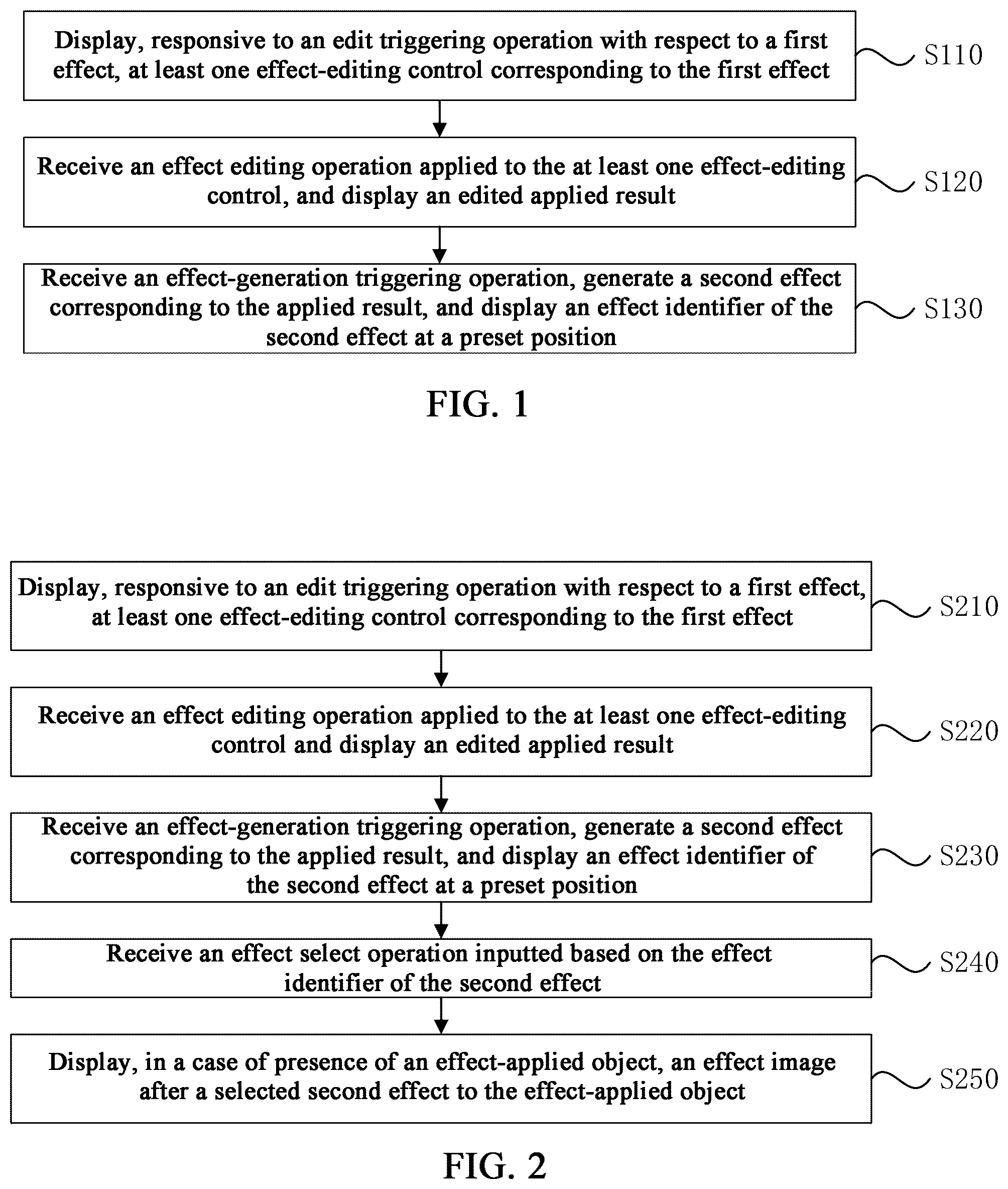 Patent US12511027 — Effect processing method, apparatus, electronic device, and storage medium — Figure 1